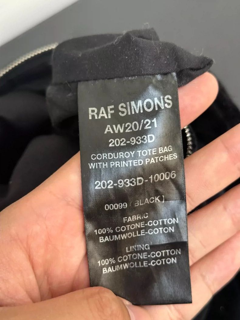 raf simons chain velvet tote bag