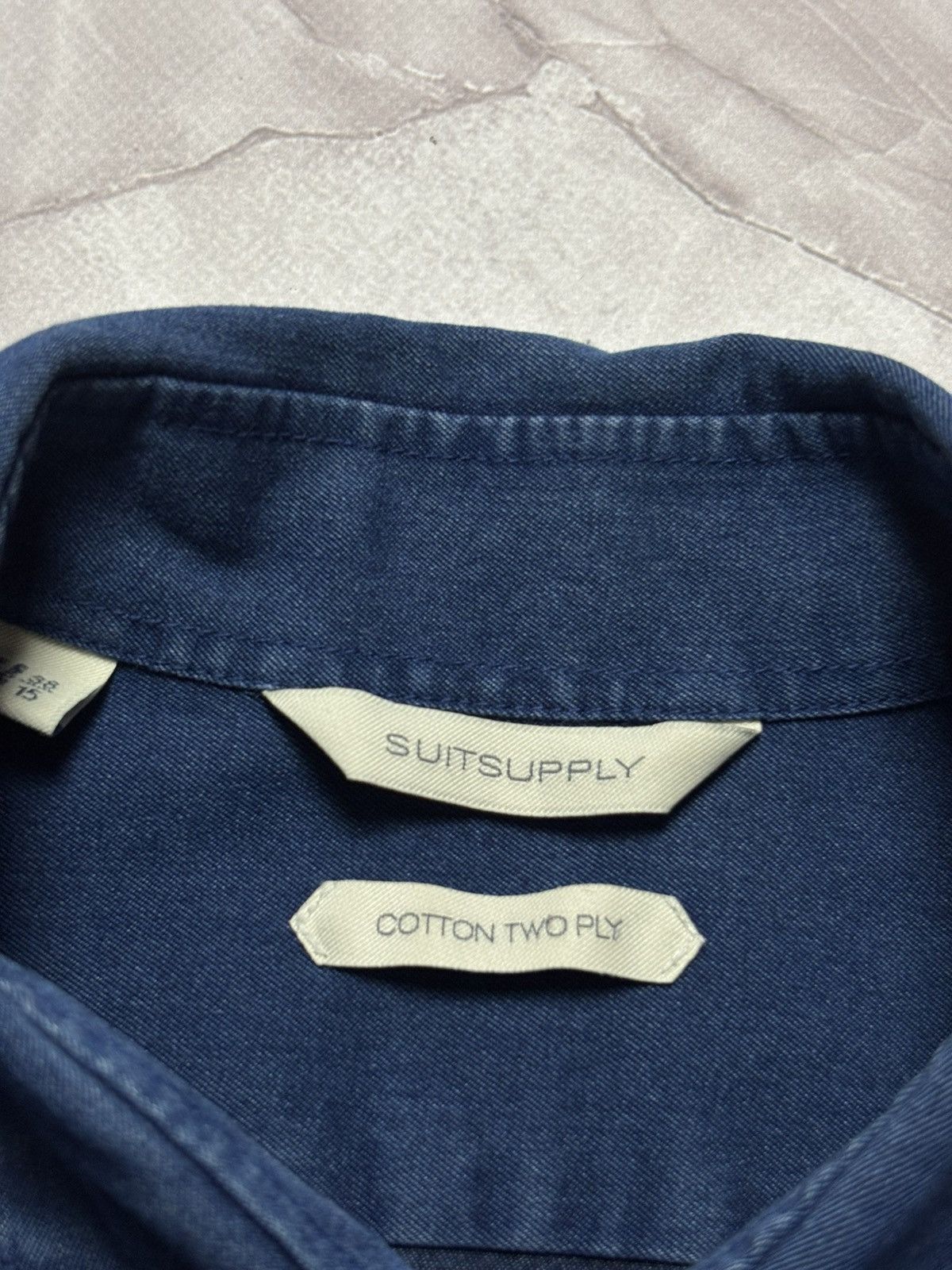 Designer Suitsupply Cotton Two Ply Shirt Blue Size S 38/15 Size US S / EU 44-46 / 1 - 9 Thumbnail