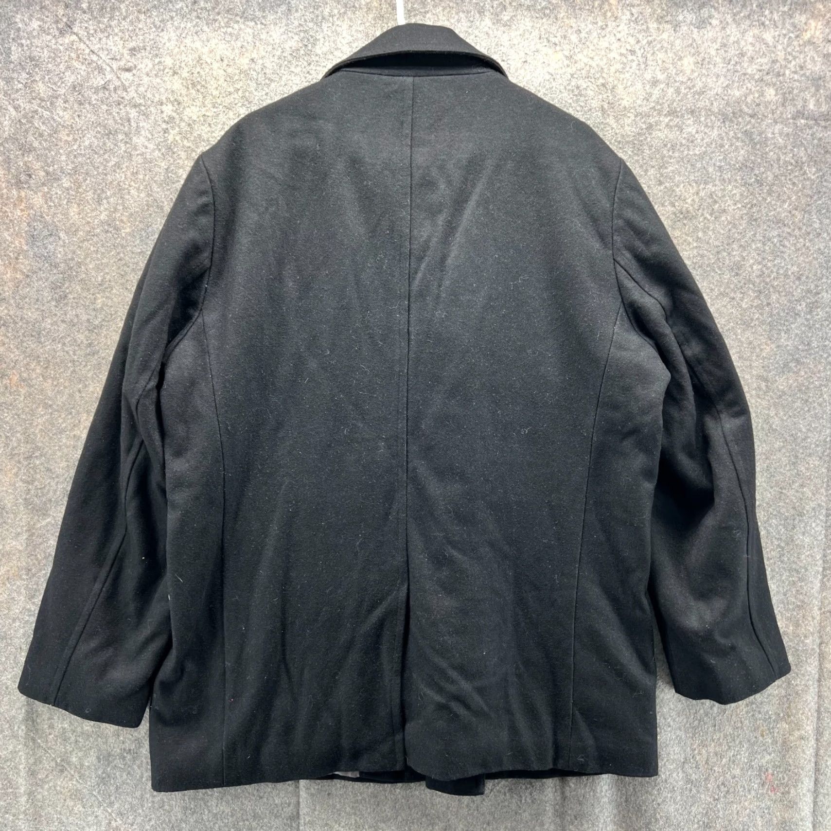 Calvin Klein VINTAGE Calvin Klein Pea Coat Jacket Men Large Black Wool Polyester Lined Long Coat Heavy Winter Casual Business 50 Chest Regular Size L Black Mens Size US L / EU 52-54 / 3 - 2 Thumbnail