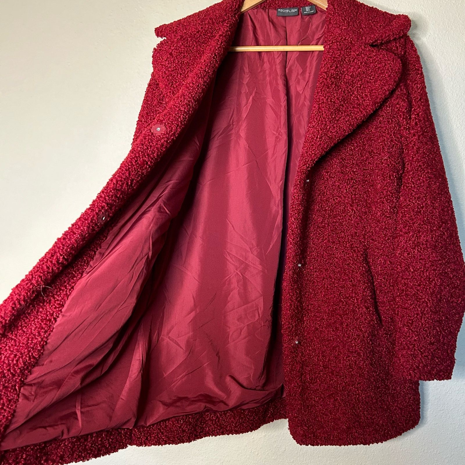 Rachel Zoe Rachel Zoe Coat Jacket Boucle Burgundy Career Preppy Size S Size S / US 4 / IT 40 - 4 Thumbnail