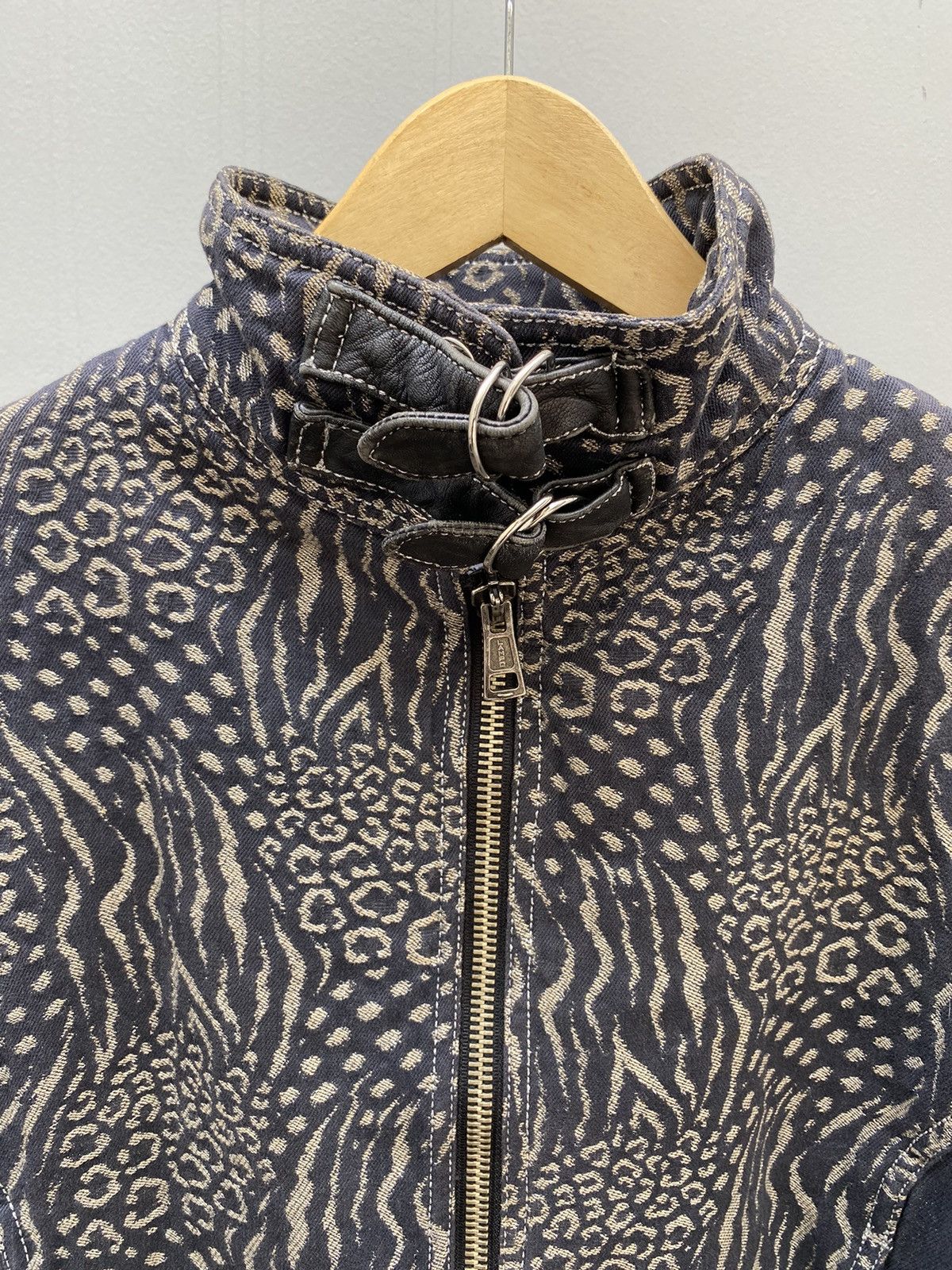 Krizia Uomo Krizia Jeans Leopard Pattern Mix Leather Jacket Boxy Fit Size US M / EU 48-50 / 2 - 4 Thumbnail