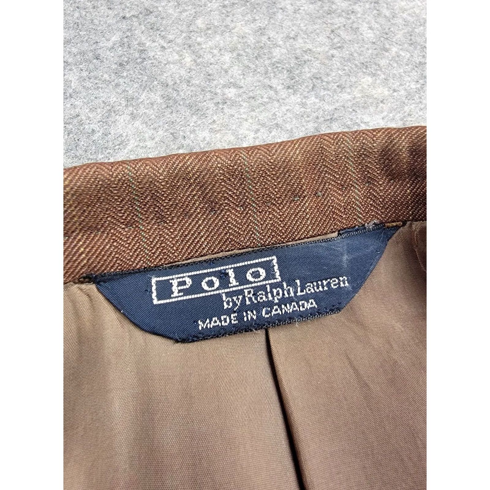Polo Ralph Lauren Polo Ralph Lauren Suit Jacket Mens 44W Brown Striped Wool Holt Renfrew Vented Size US XXL / EU 58 / 5 - 2 Thumbnail