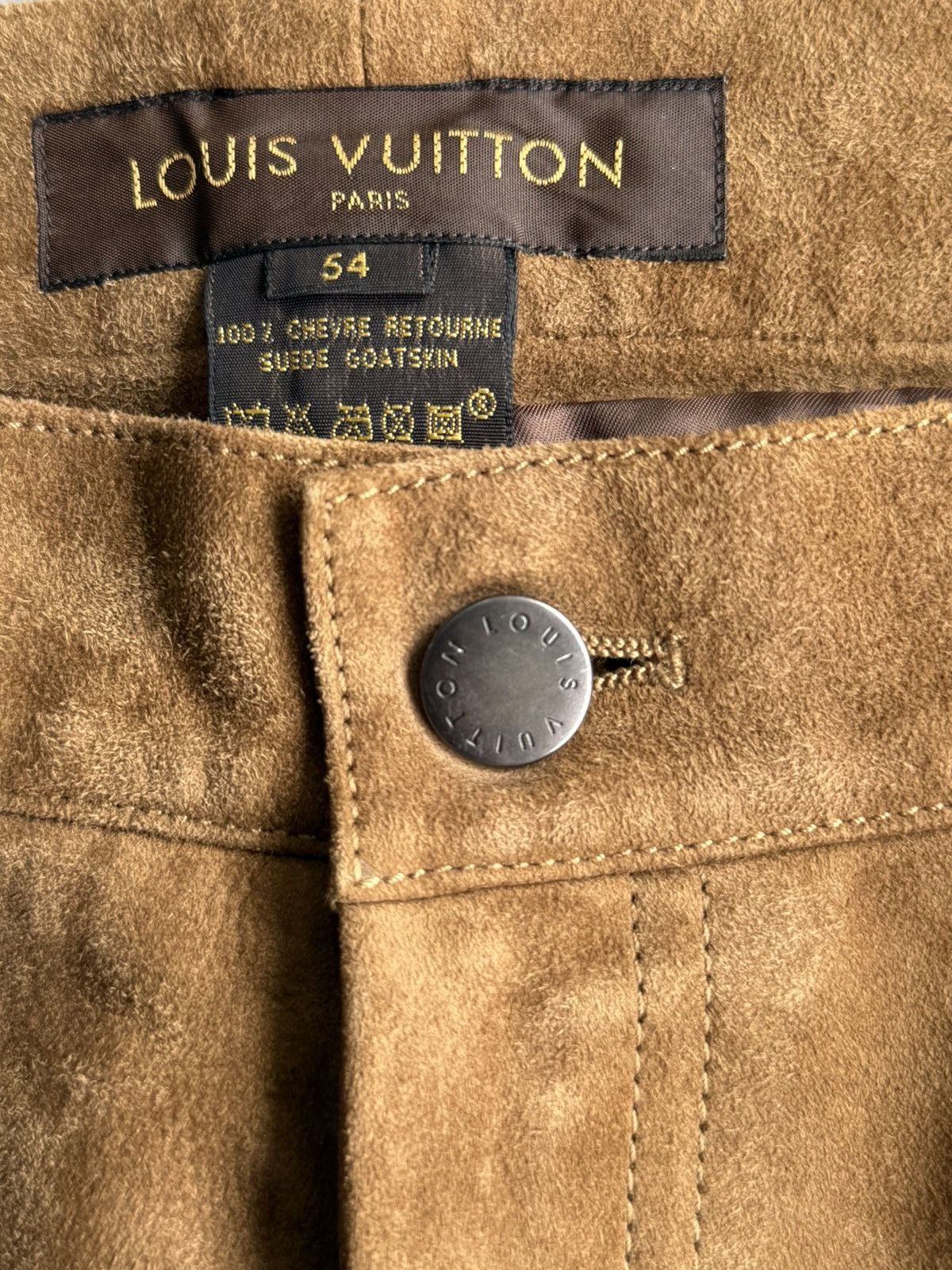 Louis Vuitton × Marc Jacobs Louis Vuitton - Goatskin Suede Damier Pants Size US 36 / EU 52 - 7 Thumbnail