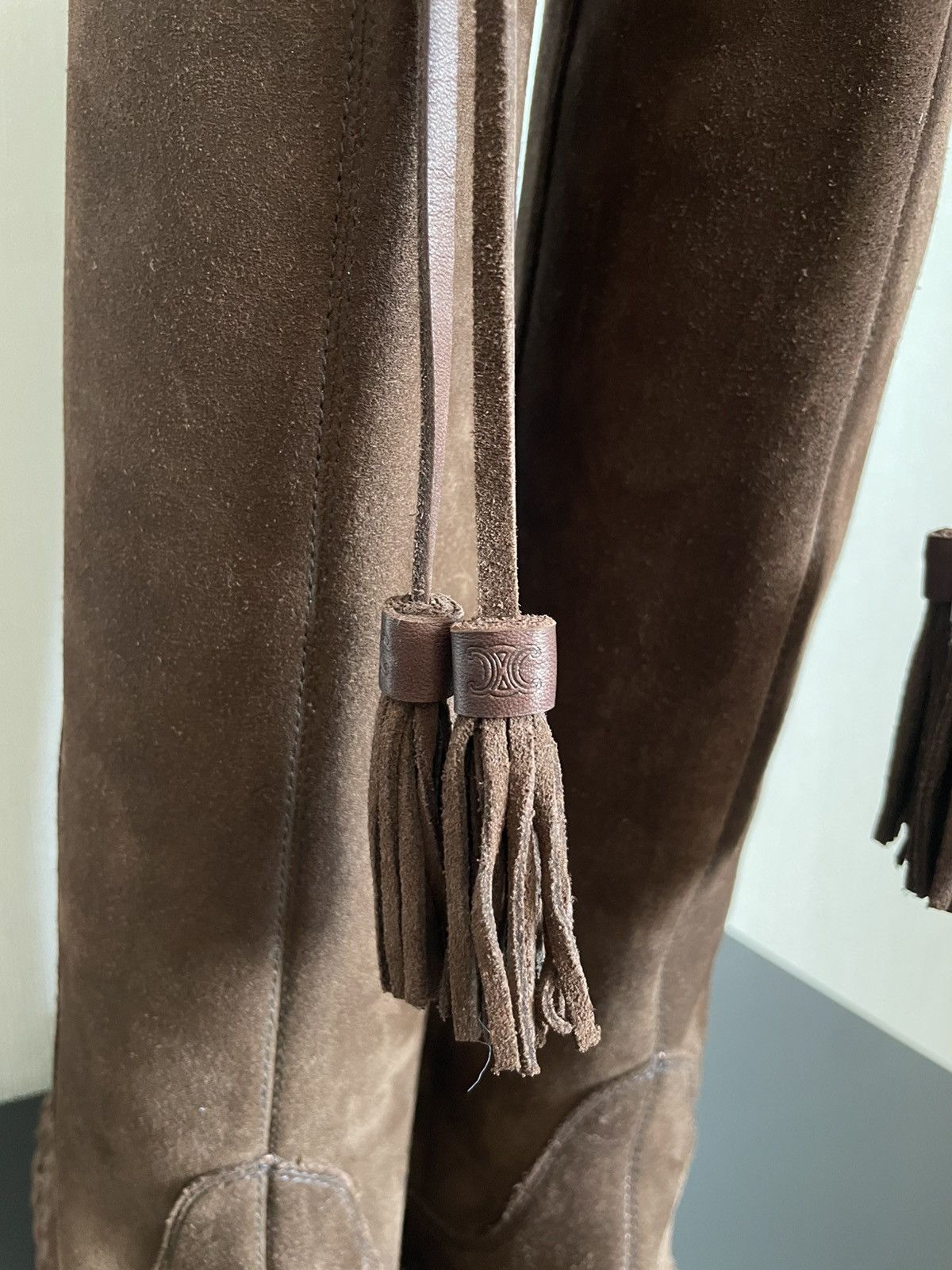 Celine Celine Marlou Suede/Leather over-the-knee Boots in Brown Size US 6 / IT 36 - 11 Thumbnail