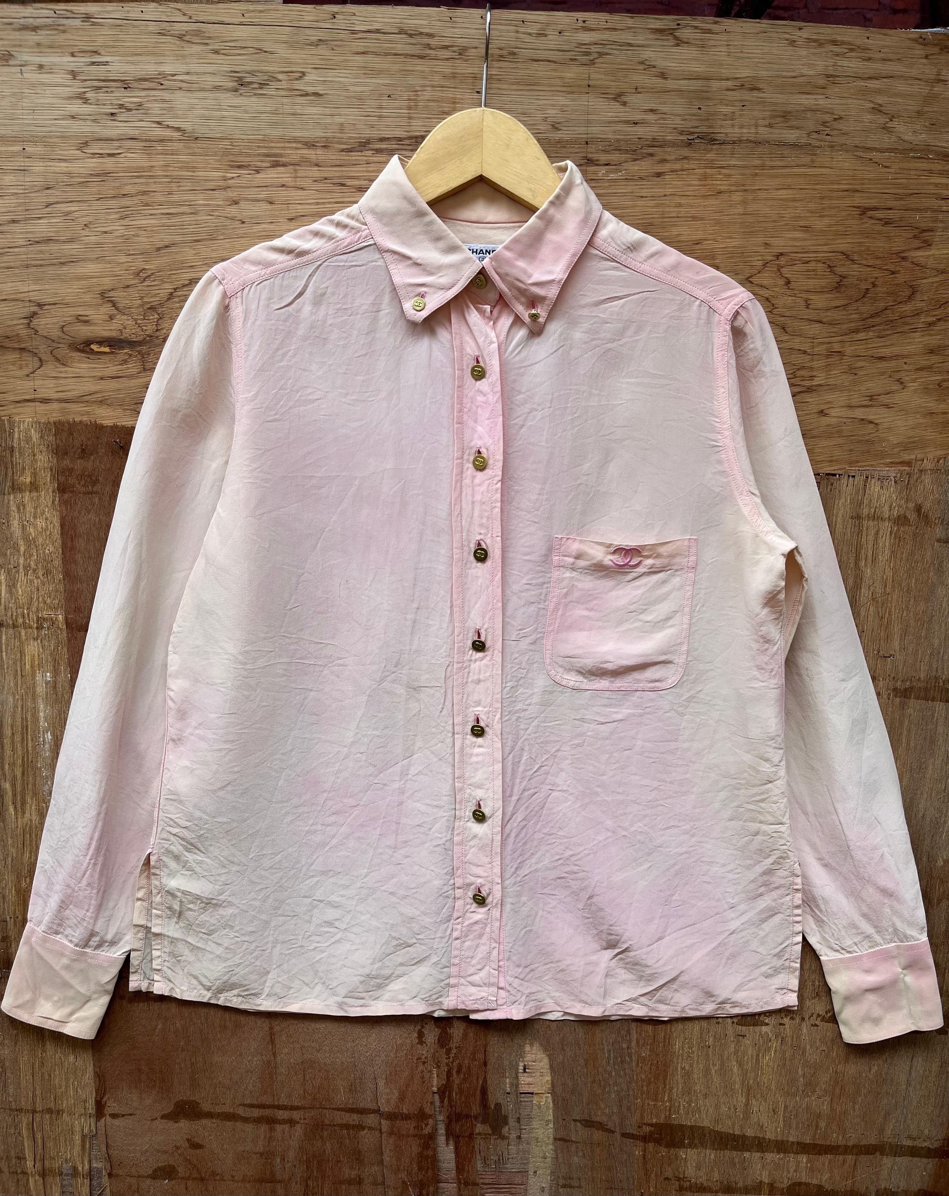 Chanel Vintage Chanel CC Pocket Button Ups Shirt Size M / US 6-8 / IT 42-44 - 1 Thumbnail