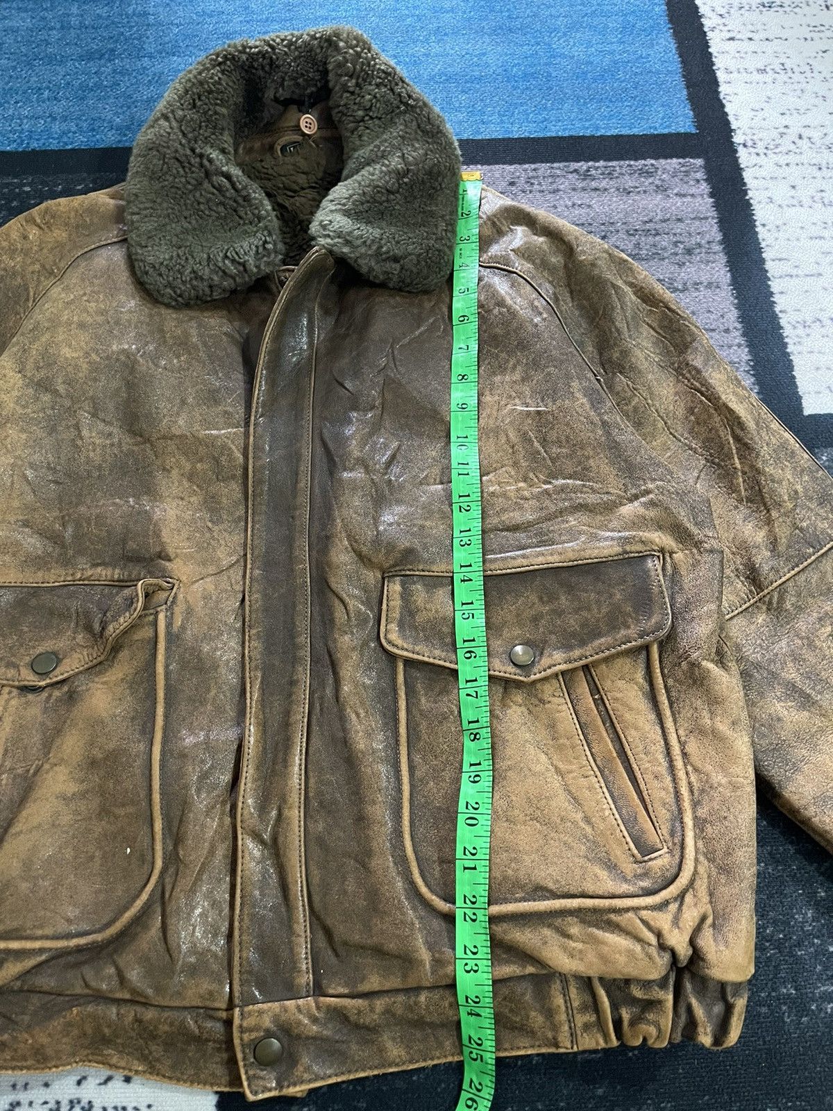 Vintage Vintage Unbrand Leather Bomber Jacket Size US L / EU 52-54 / 3 - 16 Thumbnail