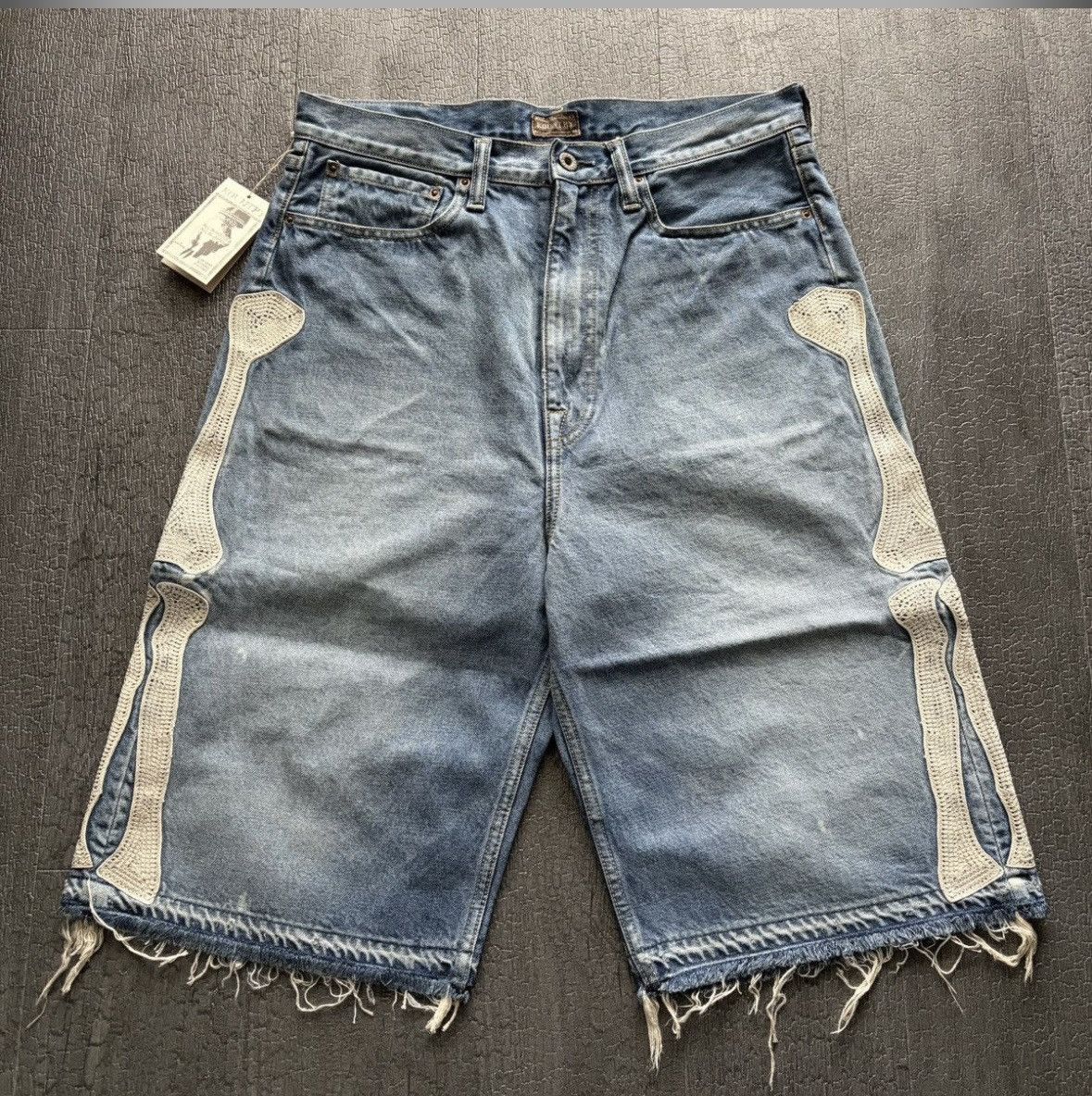 Kapital KAPITAL Bone Denim Shorts Black 32 | Grailed