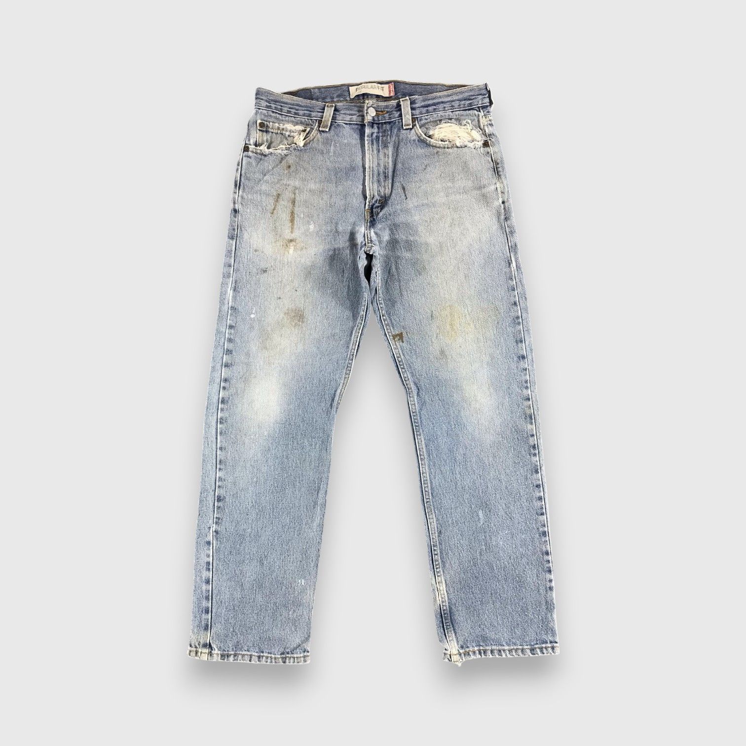 Levi's Light Wash Vintage Levis 505 Distress Jeans-J1187 Size US 34 / EU 50 - 1 Thumbnail