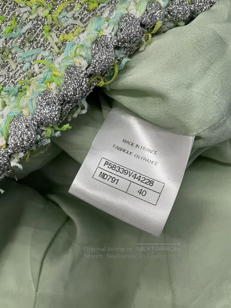 Chanel Chanel Green silver rolled edge four-pocket jacket Size S / US 4 / IT 40 - 5 Thumbnail
