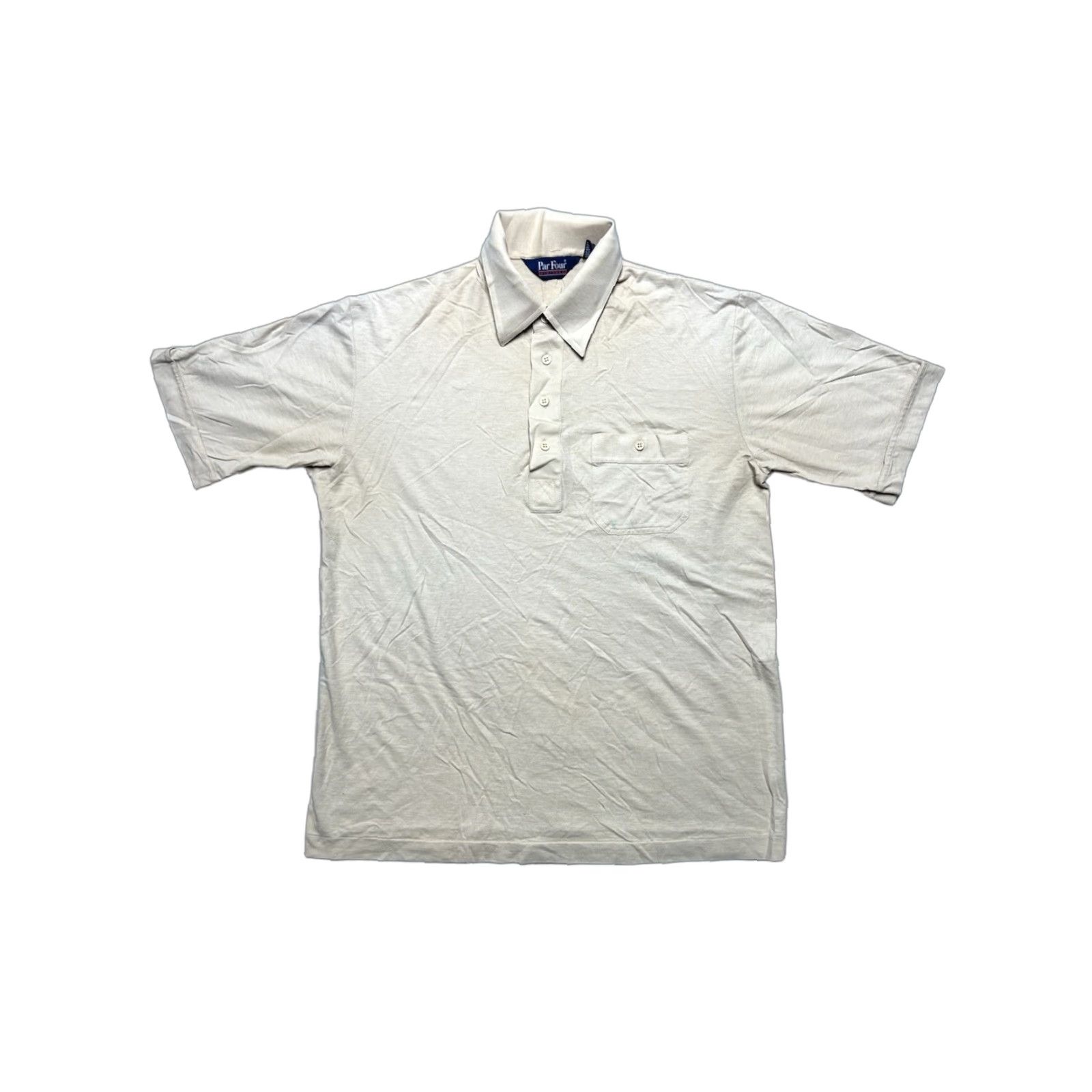 Vintage VINTAGE 80s Polo Shirt Short Sleeve Beige Tan Soft Golf Poly Cotton Medium Mens Polo Shirt 80s Size US M / EU 48-50 / 2 - 1 Thumbnail