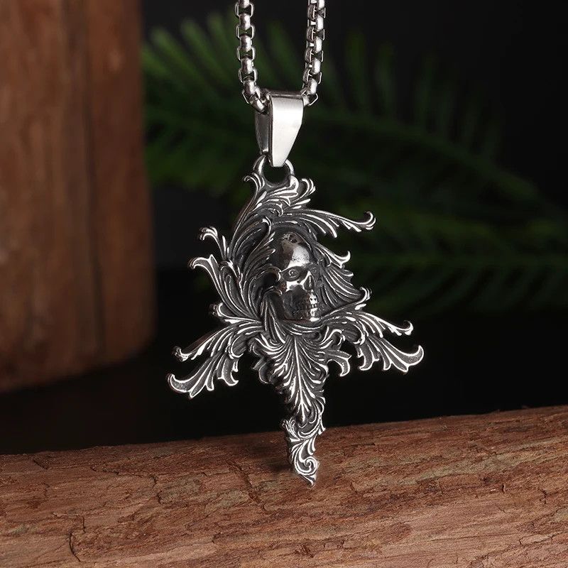 Jewelry × Vintage Vintage Gothic Flower of Life Skull Necklace Size ONE SIZE - 2 Thumbnail