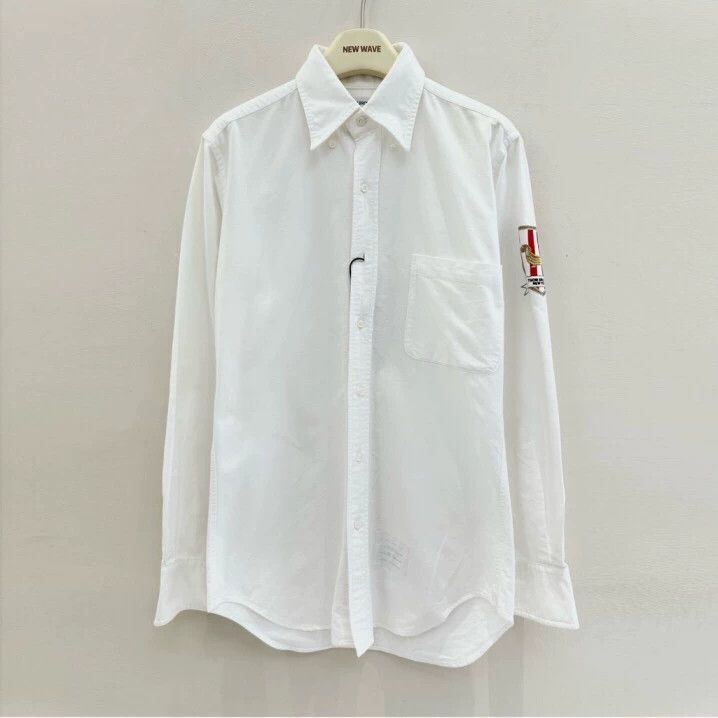 Thom Browne Thom Browne White Embroidered Long Sleeve Shirt- dmc Size US S / EU 44-46 / 1 - 1 Thumbnail