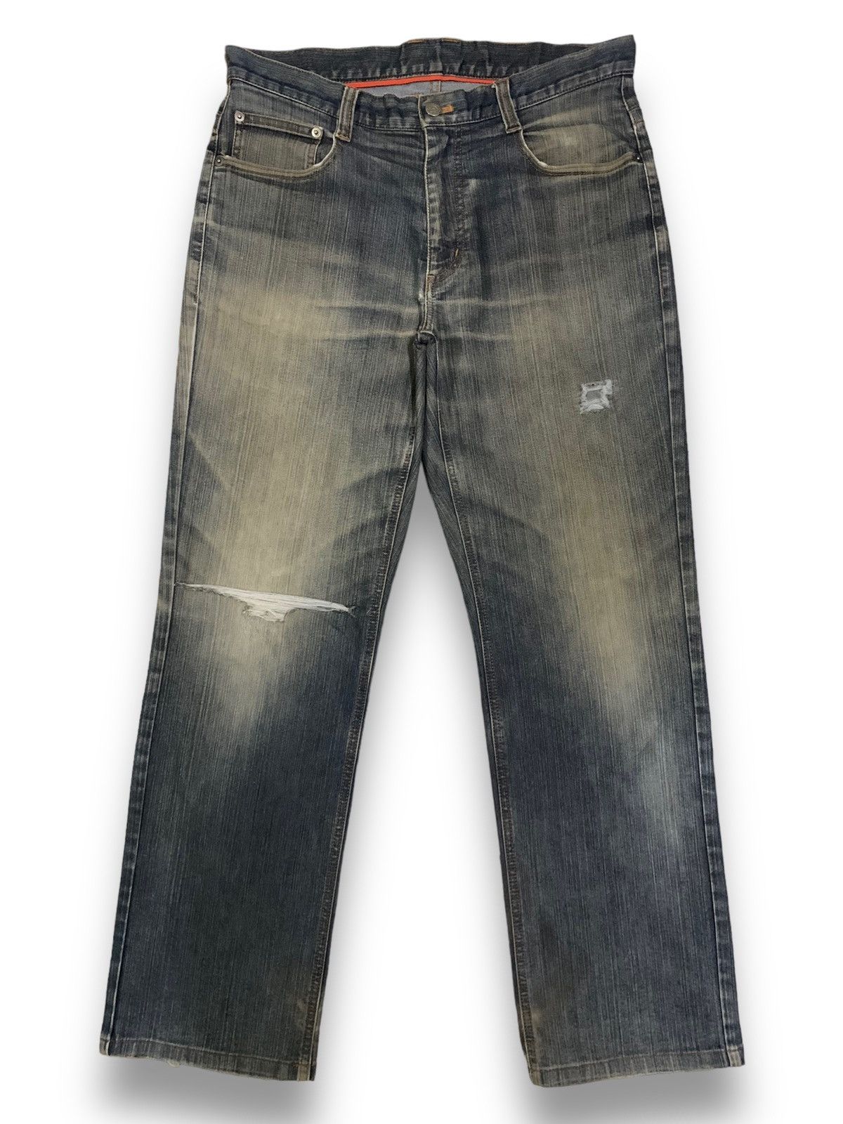 Japanese Brand Vintage Full House Homme Mud Wash Loose Fit Distressed Jeans Size US 32 / EU 48 - 1 Thumbnail