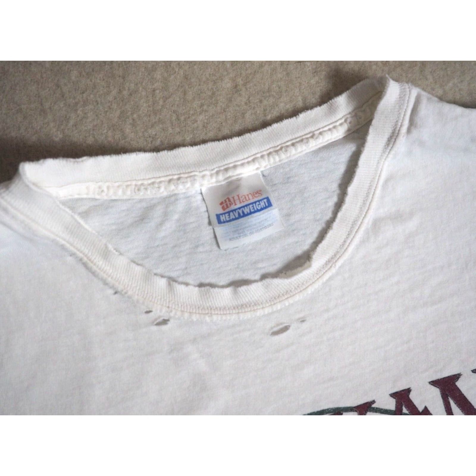 Hanes VTG Hanes Alaskan Amber Brewing Beer Distress White Tee T-Shirt 2XL Mens Grunge 90s Graphic Tee Size US XXL / EU 58 / 5 - 4 Thumbnail