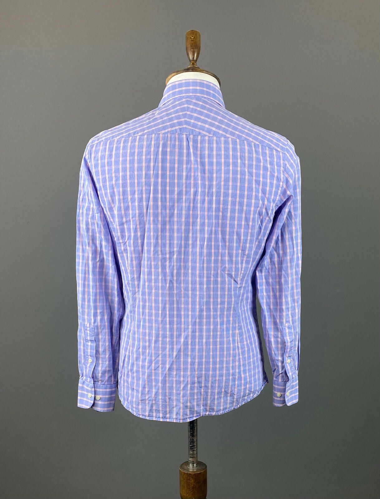 Designer Hackett London 100's 2 Ply Slim Fit Blue Shirt Size 39 Size US M / EU 48-50 / 2 - 4 Thumbnail