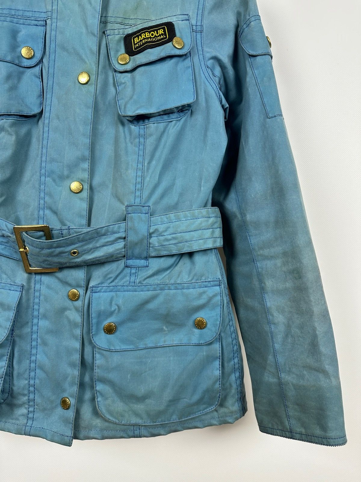 Barbour Vintage Barbour Blue Summer Wax International Coat Jacket Size S / US 4 / IT 40 - 8 Thumbnail