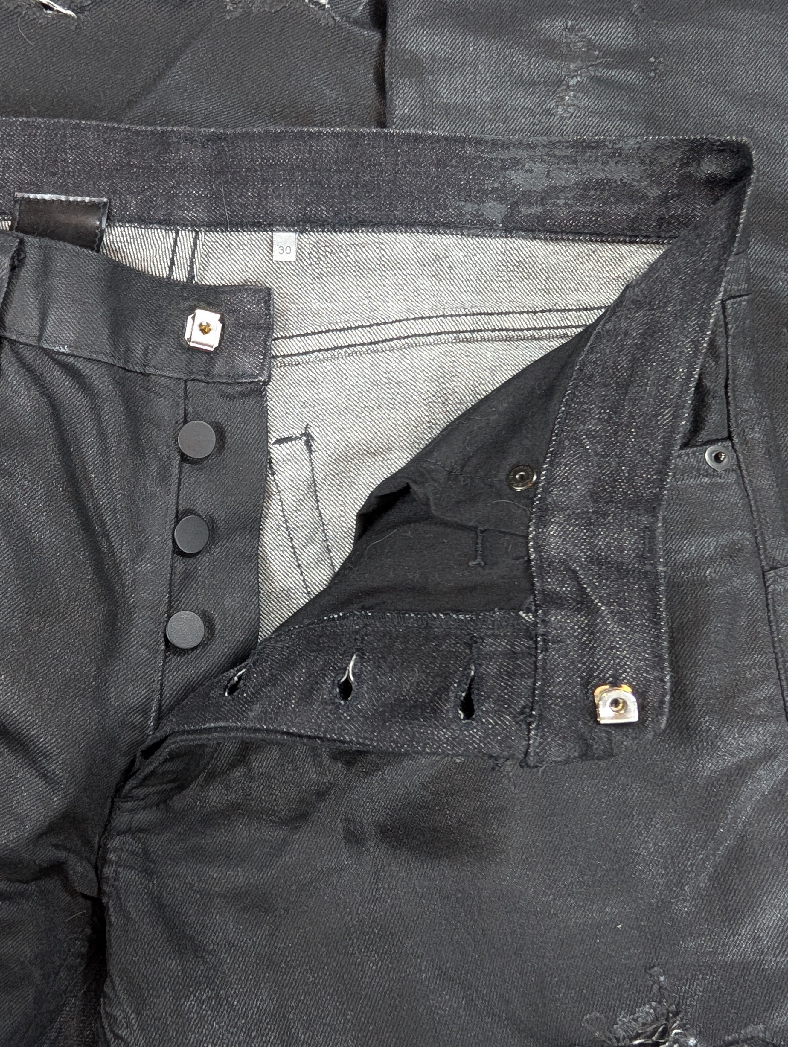 Dior Dior Homme Hedi SS04 Strip Distressed Waxed Denim Jeans Size US 30 / EU 46 - 6 Thumbnail