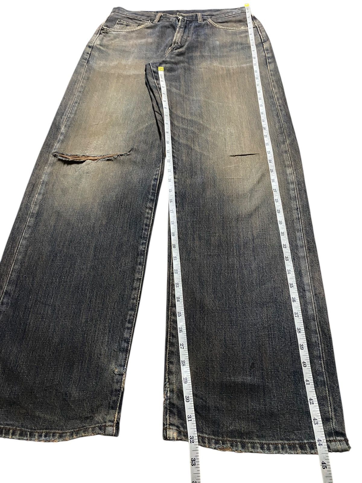 Japanese Brand Vintage Gold Rush Mud Wash Distressed Baggy Jeans Size US 31 - 13 Thumbnail