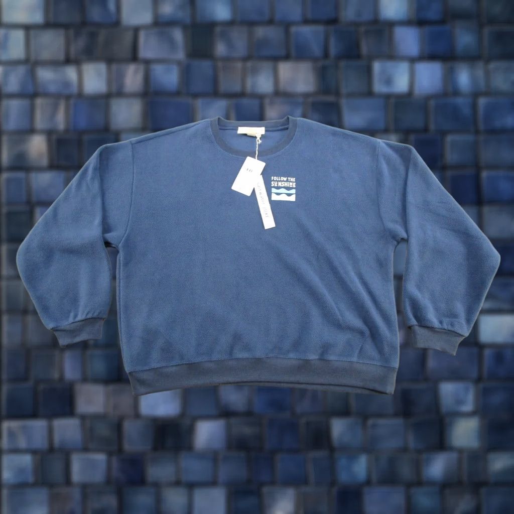Vintage Saltwater Luxe Sweatshirt Blue Follow The Sunshine Graphic Pullover XL Womens Crew Neck Casual Beach 2000s Style Logo Size XL / US 12-14 / IT 48-50 - 1 Thumbnail