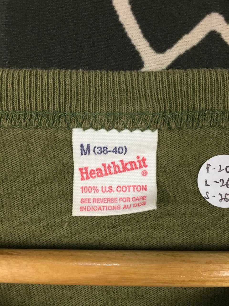 Vintage Vtg Healthknit Olive Green Workwear Style Long Sleeve Tee Size US M / EU 48-50 / 2 - 14 Thumbnail