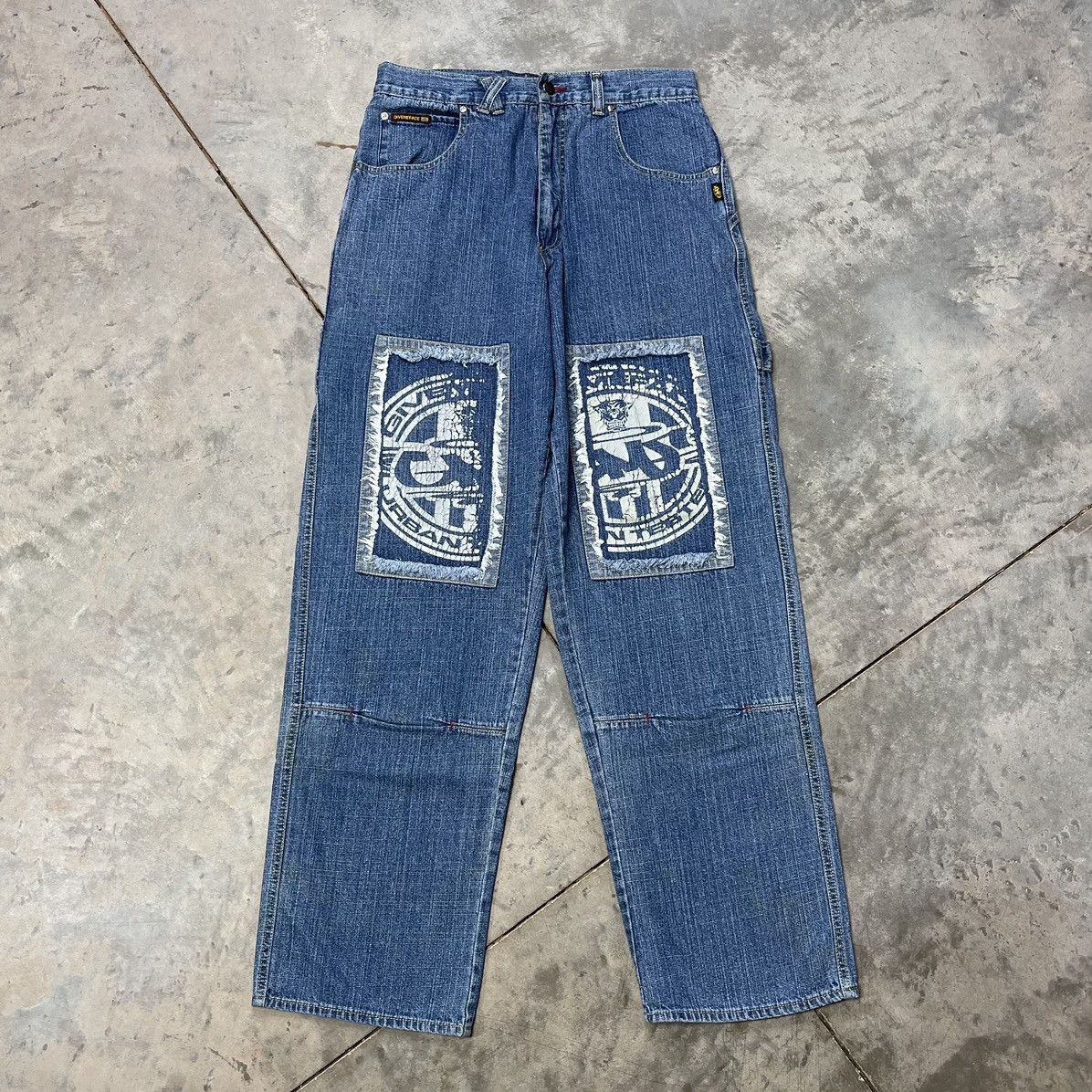 image of Vintage Givemeface Jeans Wide Leg Baggy Fit Carpenter Y2K in Blue, Men's (Size 31)