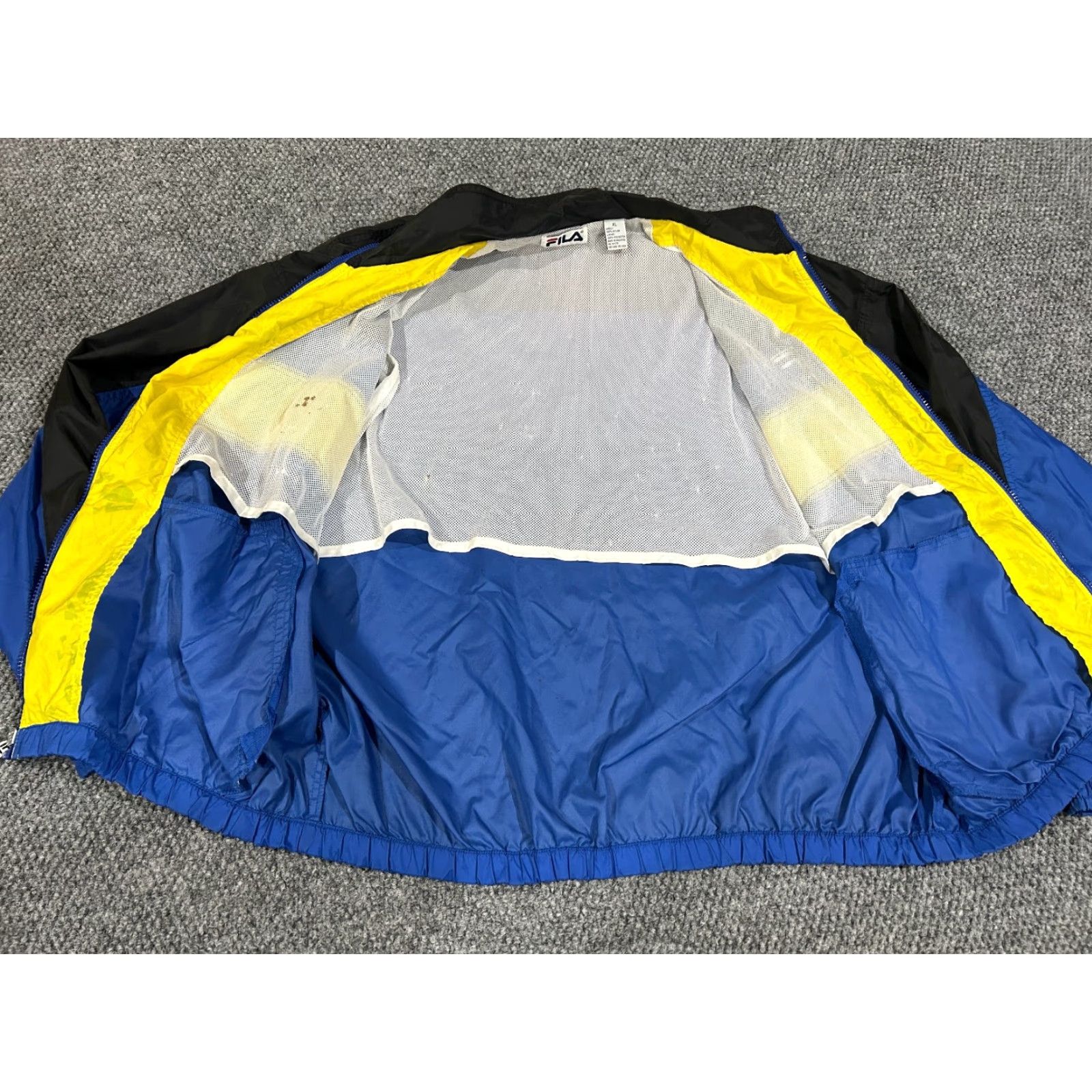 Fila VINTAGE FILA Windbreaker Jacket Mens XL Blue Yellow Black Full Zip Lightweight Jacket Size US XL / EU 56 / 4 - 7 Thumbnail