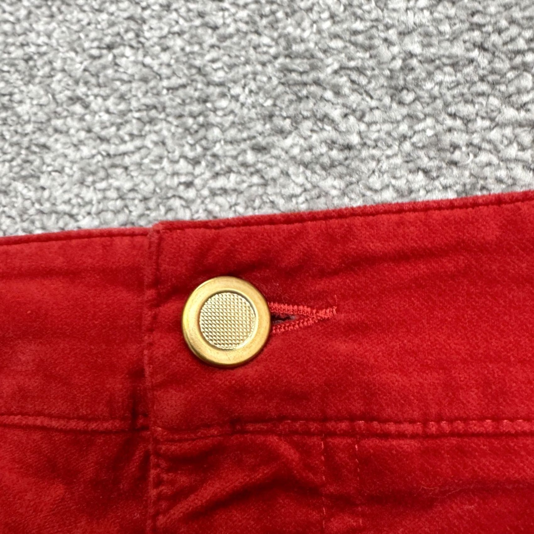 Madewell J. McLaughlin Velveteen Straight Leg Pants Womens 12 Red High Rise Stretch 34x30 Size 42" / US 20 - 5 Thumbnail