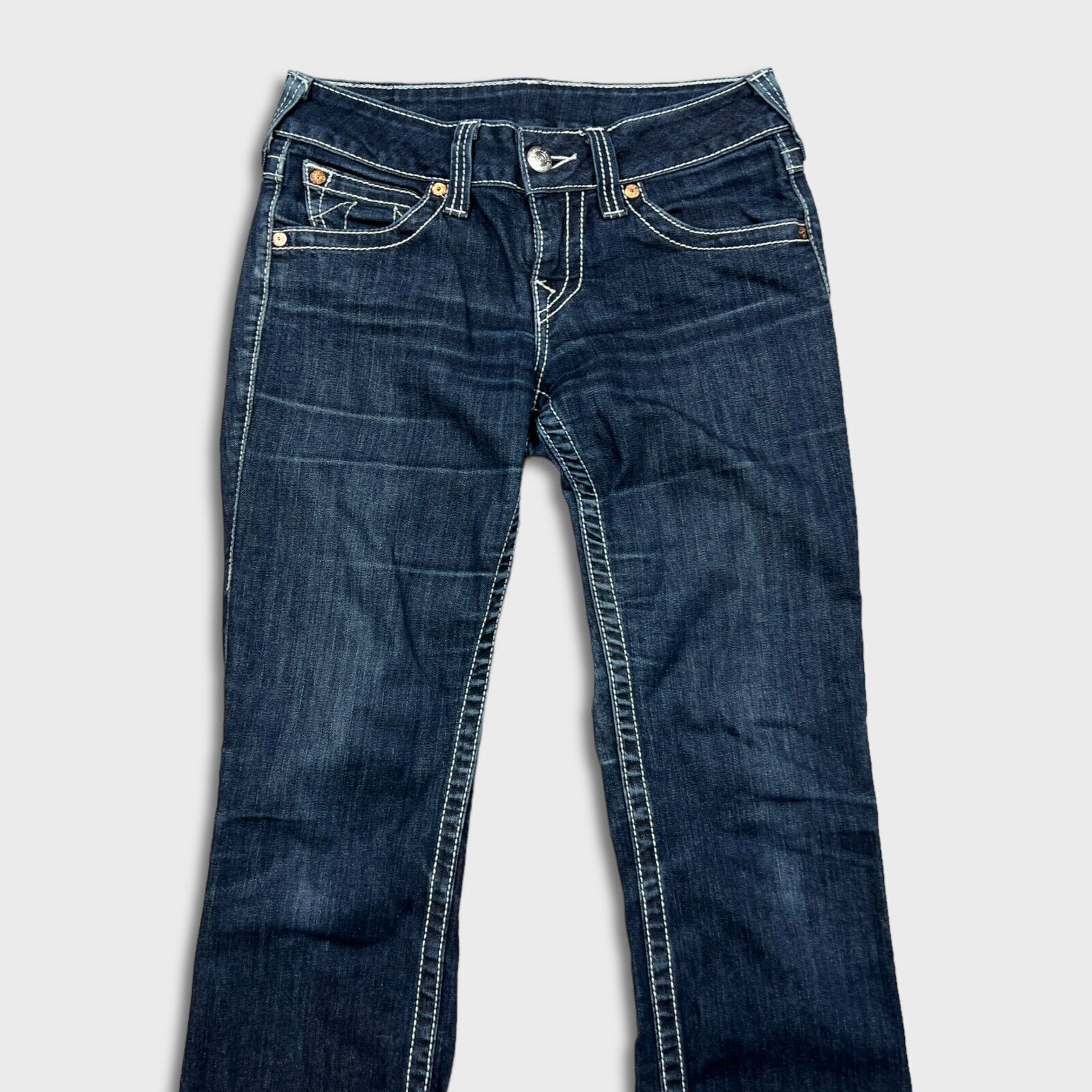 True Religion × Vintage True Religion Jeans 28x30 Hi-Rise Boot Distress Denim Pants Size 28" / US 6 / IT 42 - 2 Thumbnail