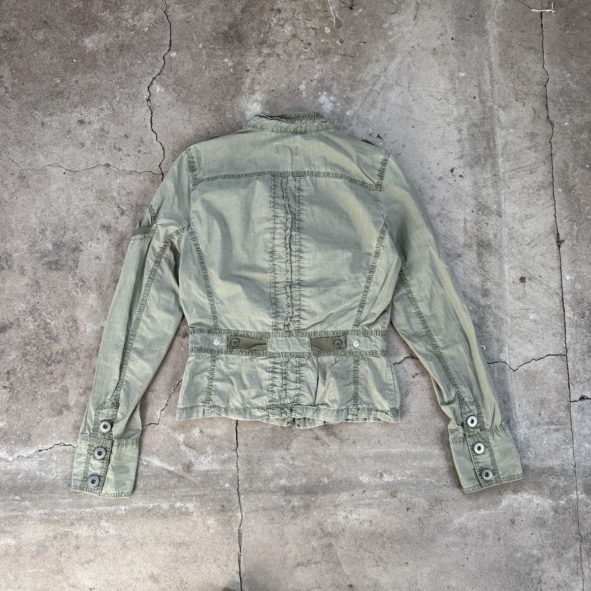 20471120 Mexx Archive Bondage Pockets Olive Khaki Military Jacket Size M / US 6-8 / IT 42-44 - 2 Thumbnail