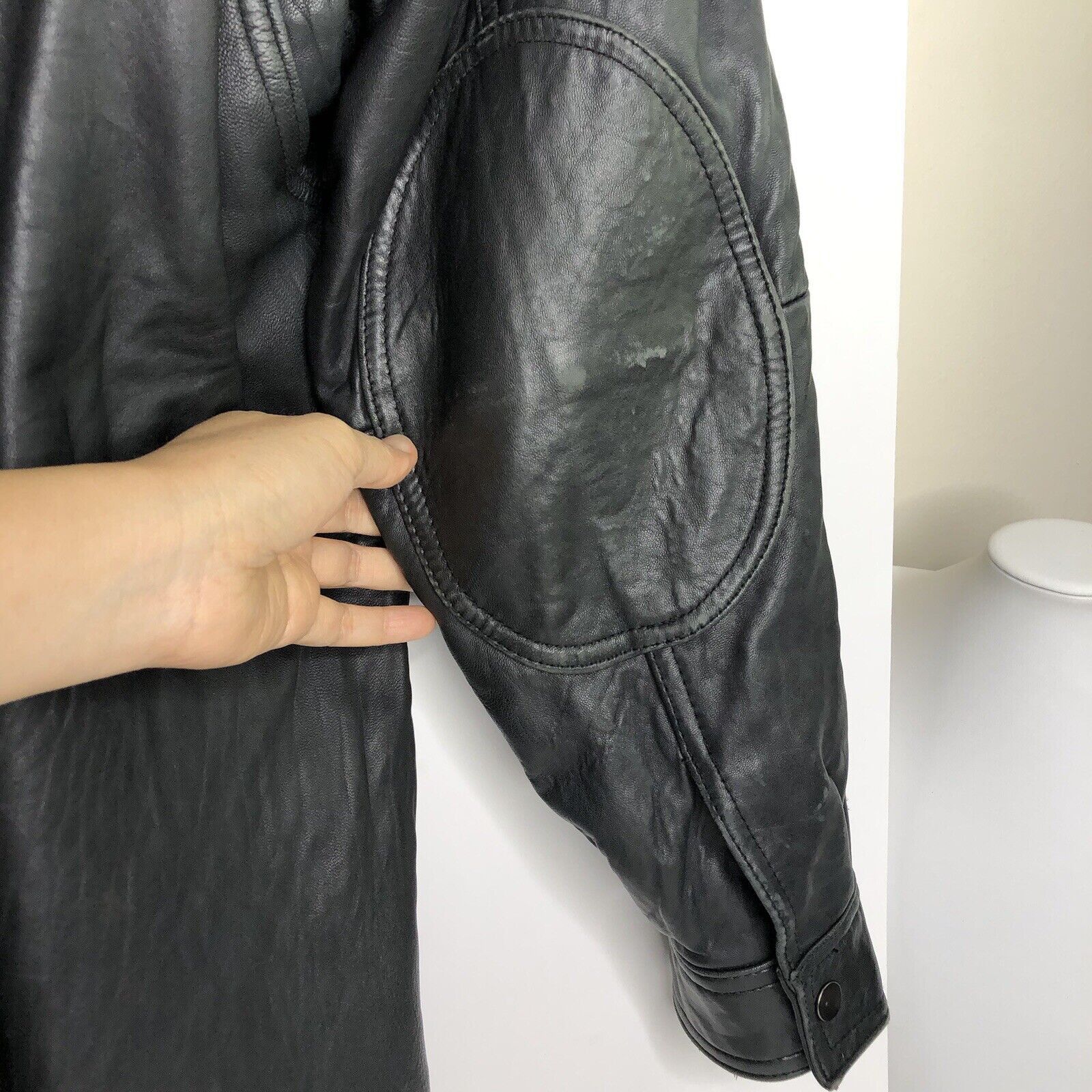 Andrew Marc Andrew Marc Black Soft Leather Jacket Sz L Elbow Patches Size US L / EU 52-54 / 3 - 13 Thumbnail