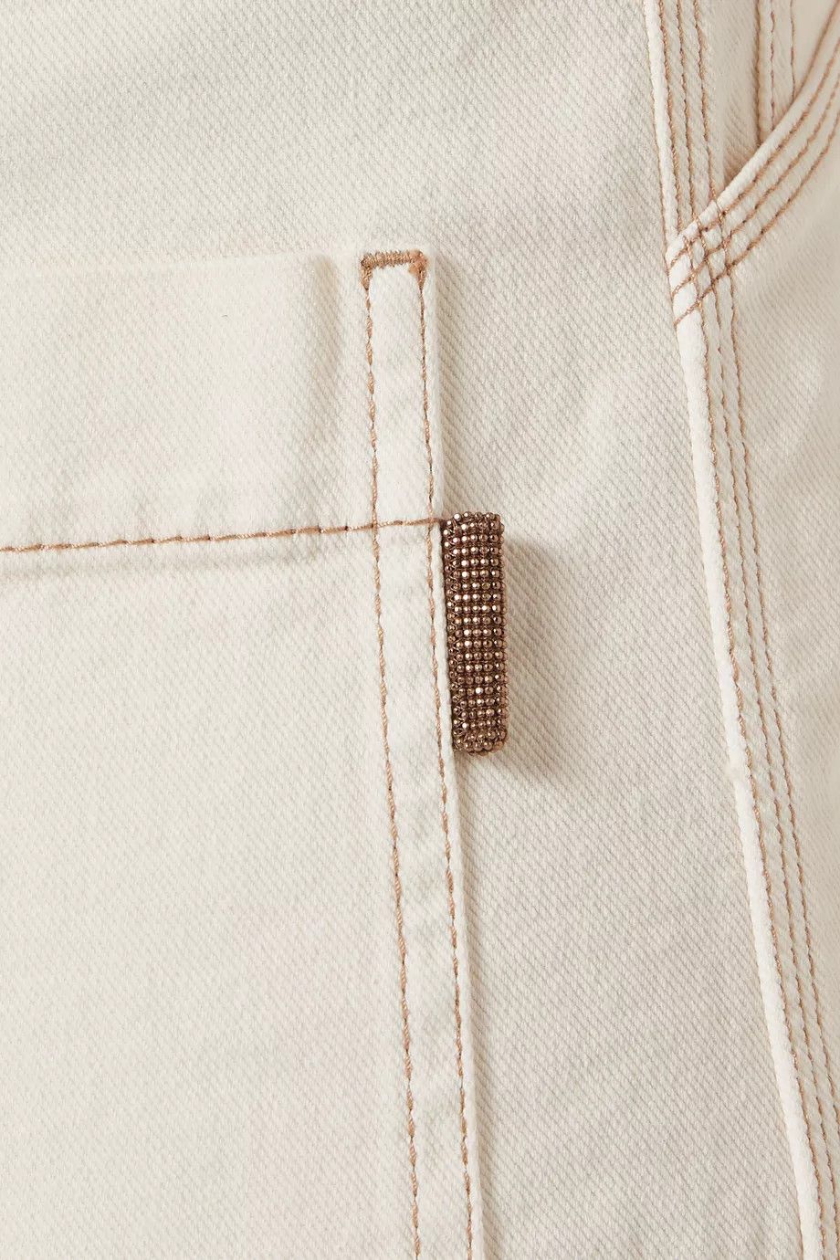 Brunello Cucinelli o1y0725 Denim Pant in Cream Size 30" / US 8 / IT 44 - 3 Thumbnail