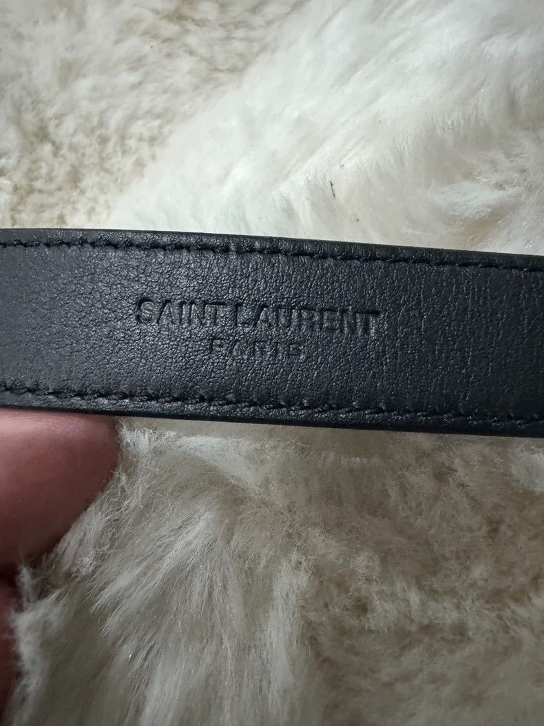 Saint Laurent Paris Saint Laurent Paris Logo black and silver belt Size ONE SIZE - 5 Thumbnail