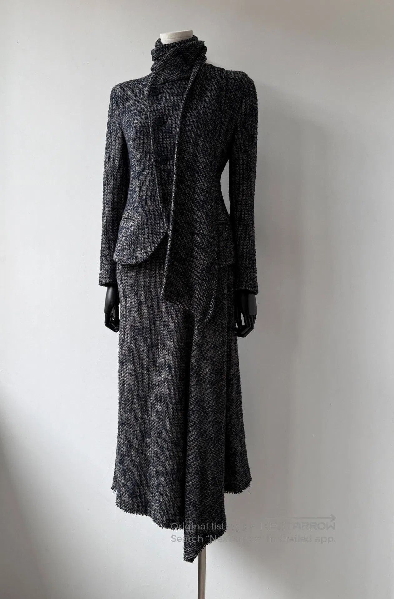 Yohji Yamamoto Yohji Yamamoto Noir 17AW Tweed Suit Dress Set. Size M / US 6-8 / IT 42-44 - 5 Thumbnail