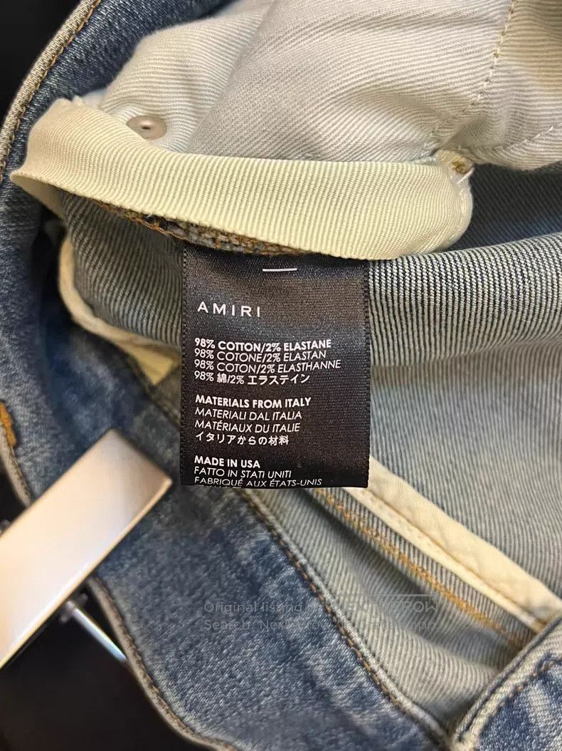 Amiri Amiri Distressed knee-torn water-washed denim pants Size US 32 / EU 48 - 4 Thumbnail