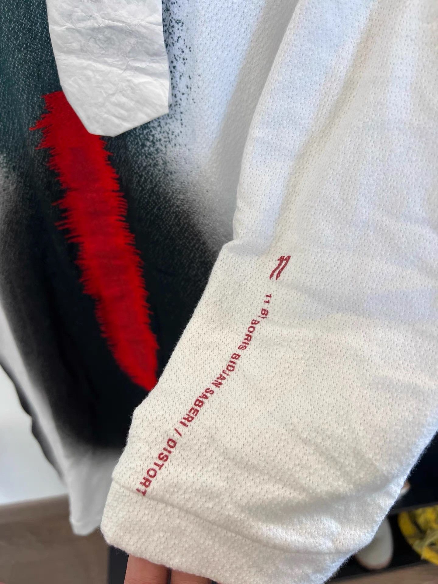 11 By Boris Bidjan Saberi 11by BBS Embroidered Sheer 3/4 Sleeve T-Shirt K35 Size US L / EU 52-54 / 3 - 8 Thumbnail