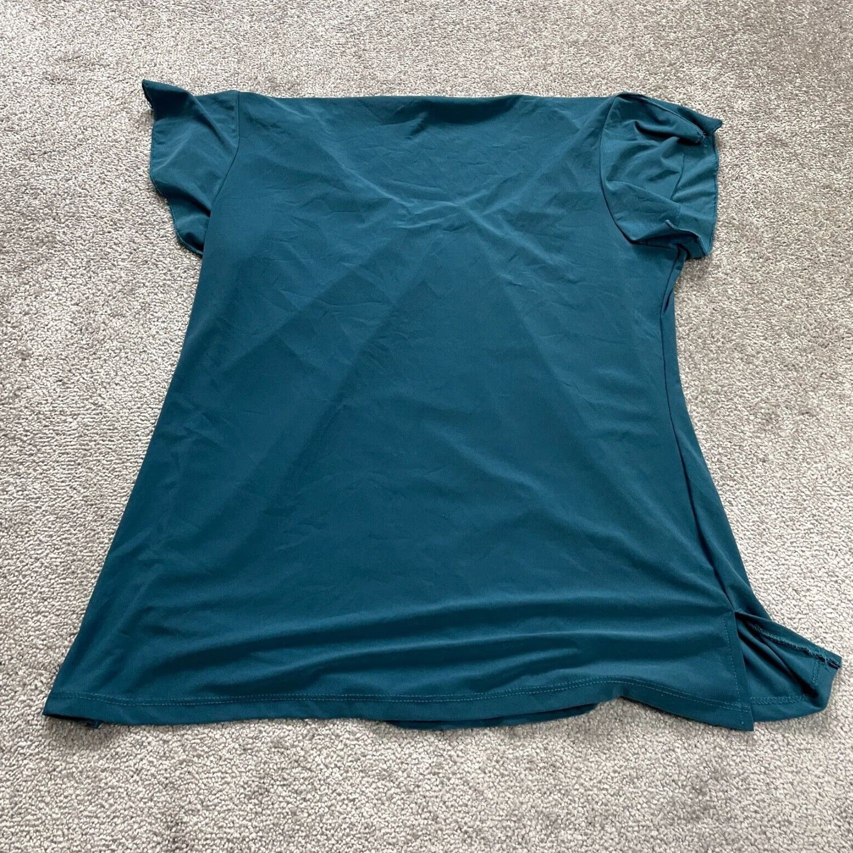Altea American City Water Blouse 2Xl Womens Teal Green V-Neck Short Sleeve Casual Top Size XXL / US 16-18 / IT 52-54 - 3 Thumbnail