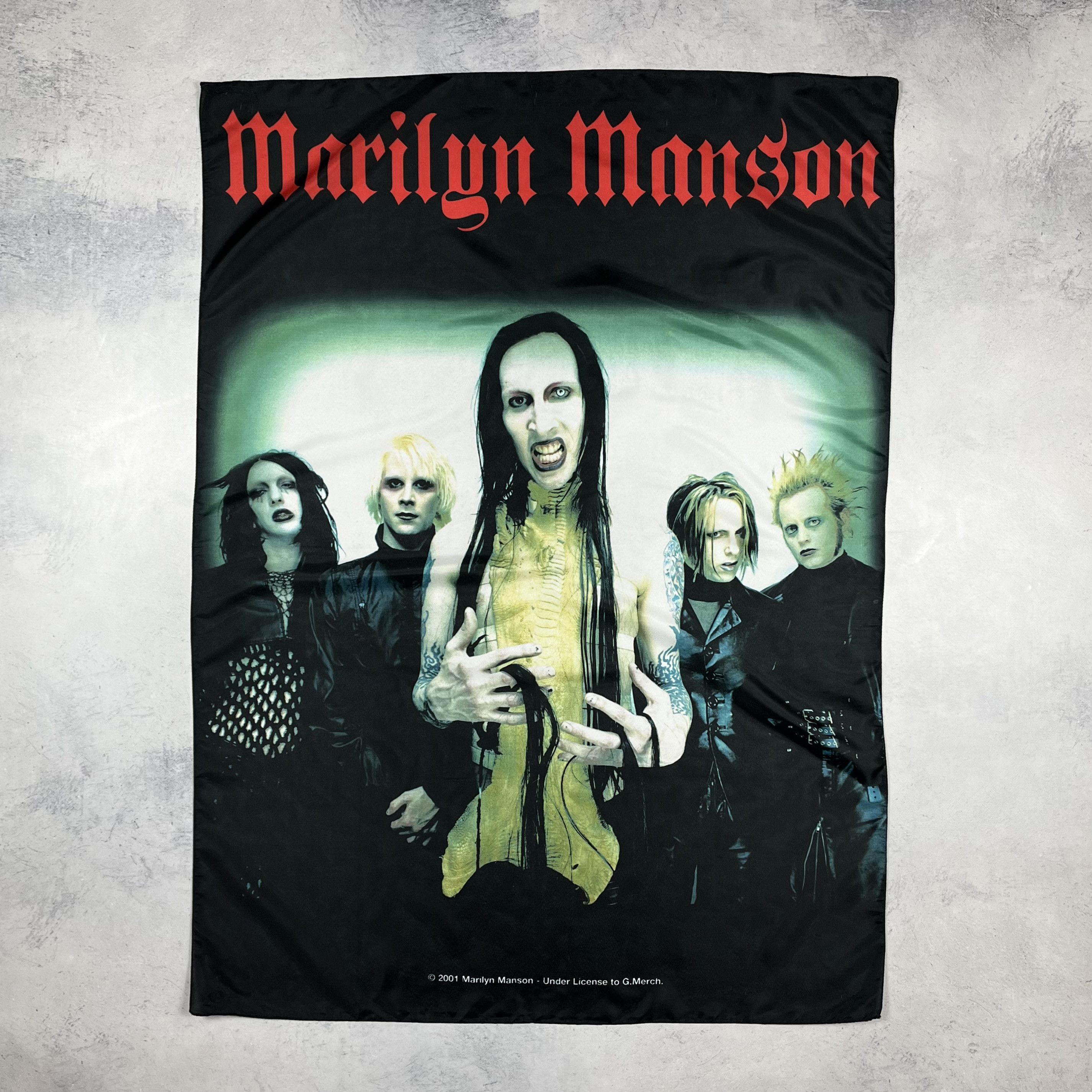 Band Tees Vintage Marilyn Manson Rock Band Poster Flag Tapestry 2001 Size ONE SIZE - 1 Thumbnail