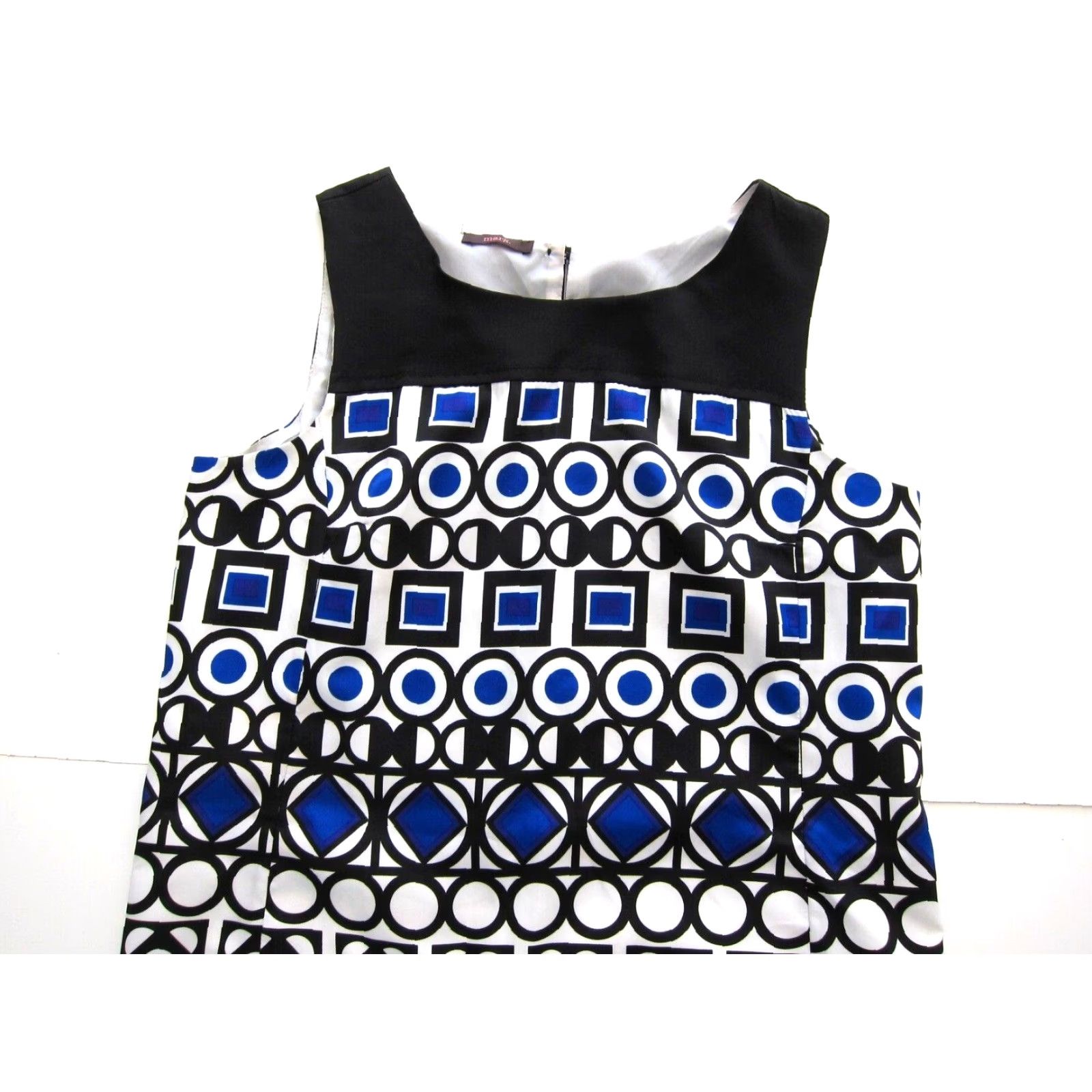 Vintage Mark. Black Blue White Purple Geometric Sleeveless Sheath Shift Tunic Dress L Womens Size L / US 10 / IT 46 - 3 Thumbnail