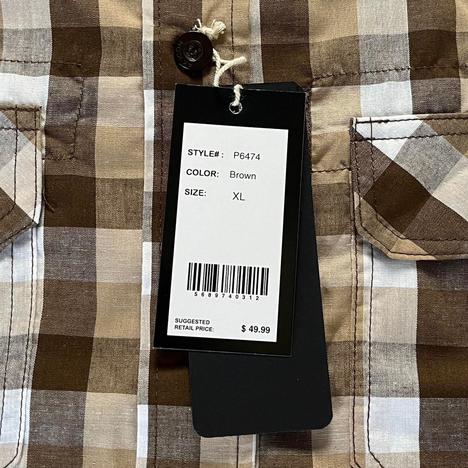 Japanese Brand × Vintage Crazy Vintage Y2K Baggy RK ICON Brown & Cream Flannel Shirt Size US XL / EU 56 / 4 - 3 Thumbnail