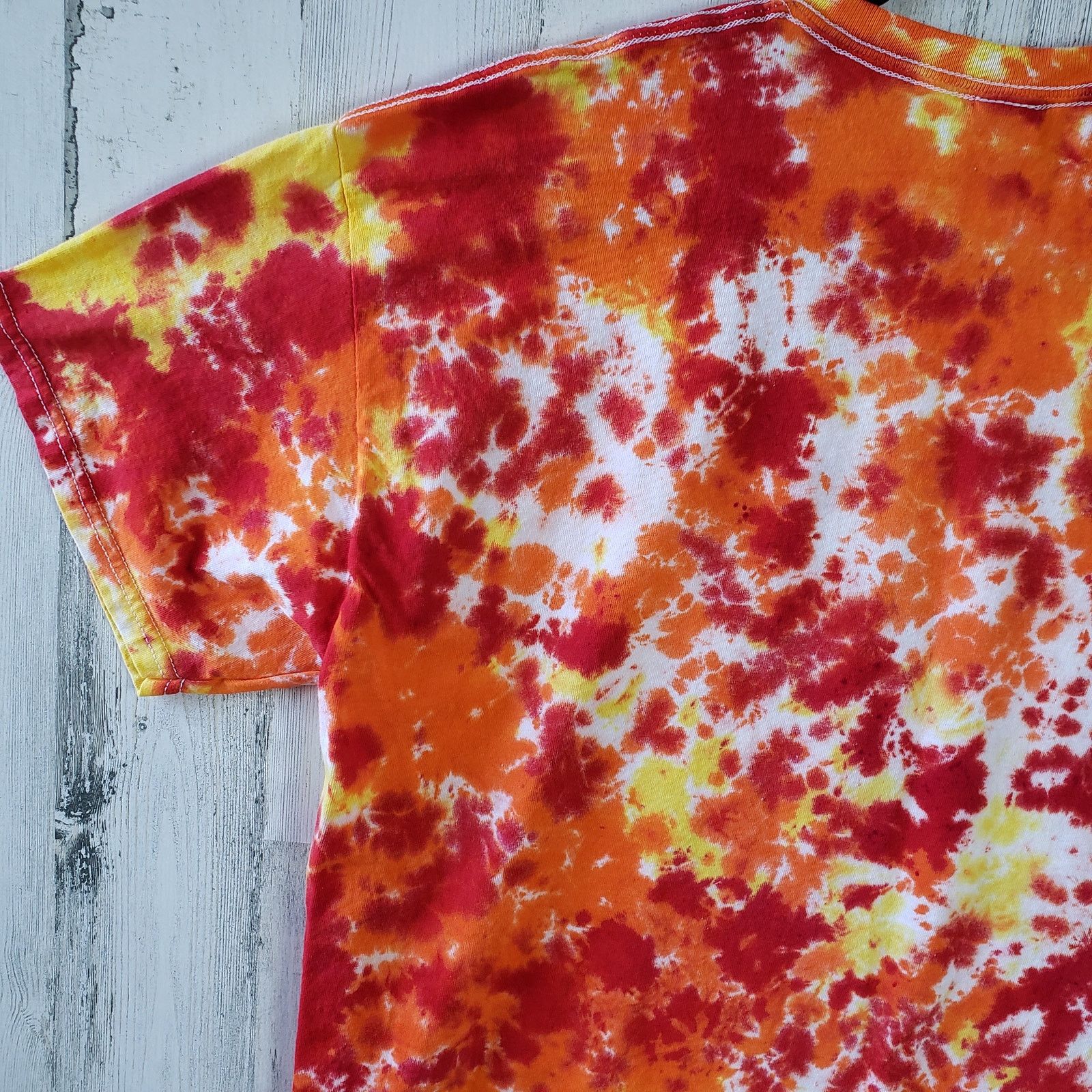 Gildan Gildan Red Orange Yellow Fire Tie Dye T-Shirt Large Size US L / EU 52-54 / 3 - 6 Thumbnail