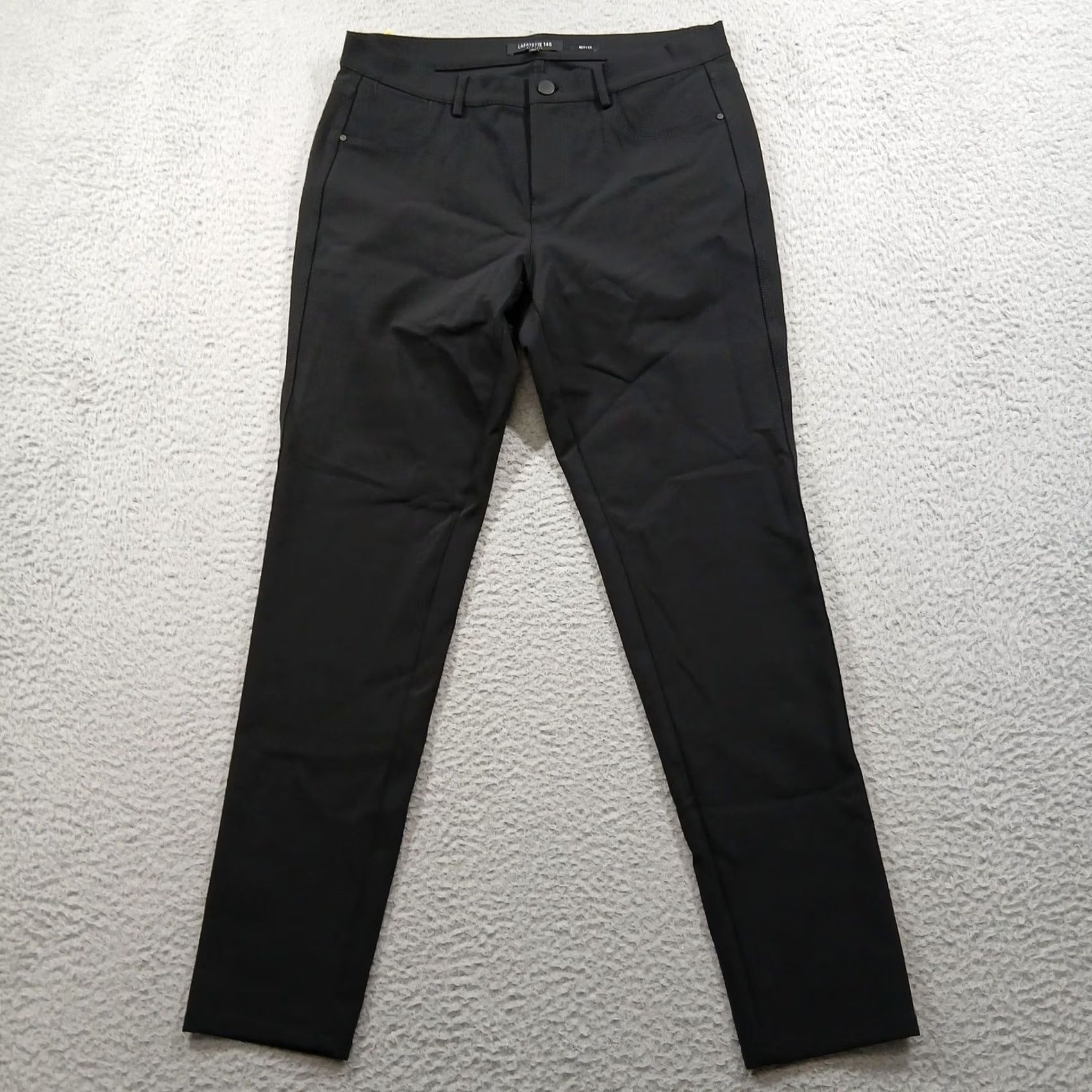 Vintage Lafayette 148 New York Mercer Slim Fit Pants Black Size 6 Woman Velvet? No, Black solid pants with pockets, stretchTwist? Size 28" / US 6 / IT 42 - 2 Thumbnail