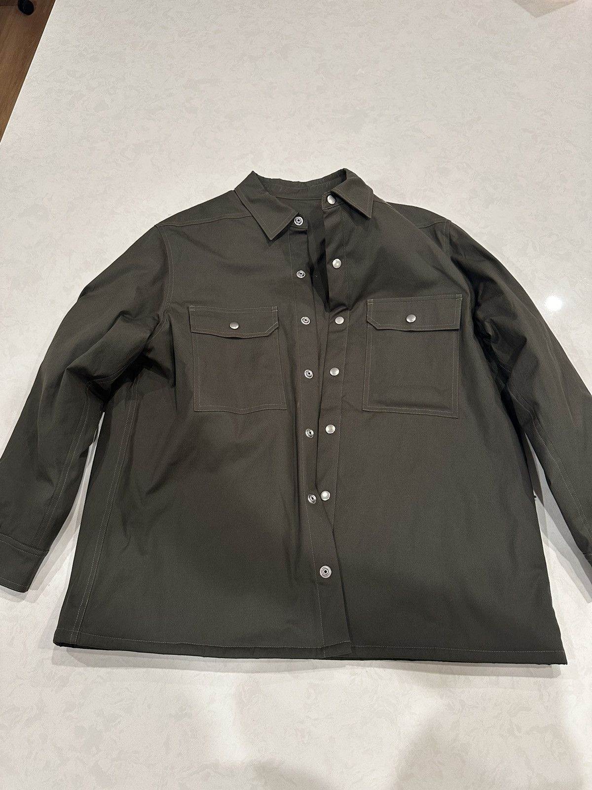 Rick Owens × Rick Owens Drkshdw Rick Owens Green Porterville Outershirt Jacket Size US L / EU 52-54 / 3 - 1 Thumbnail