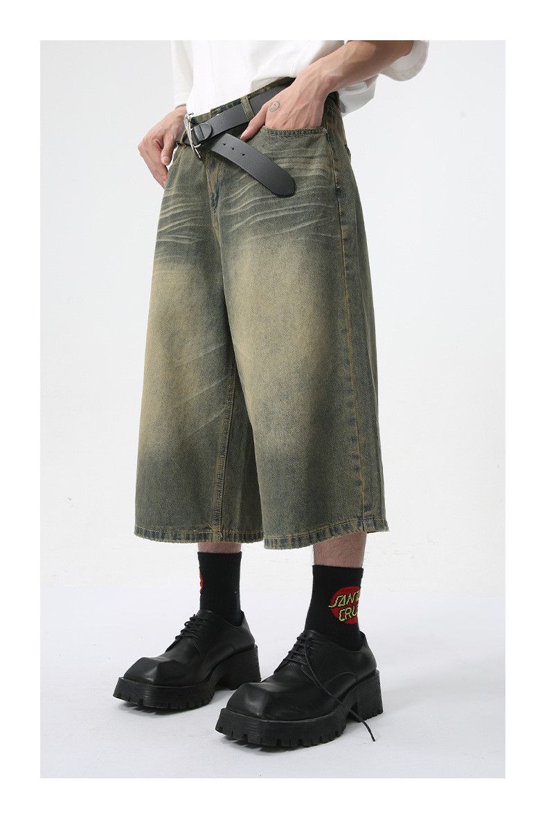 Japanese Brand × Jean Vintage straight wide-leg distressed denim shorts Size US 32 / EU 48 - 6 Thumbnail