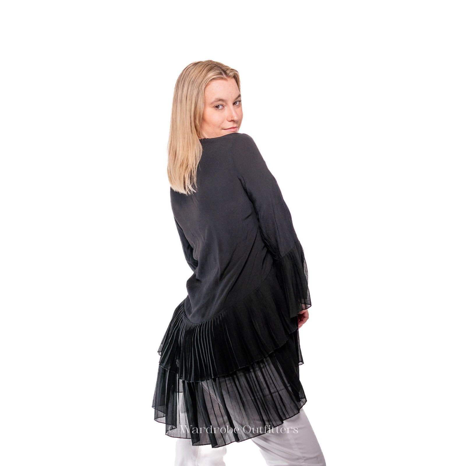 Zara Witchy Black Midi Sheer Sleeve Blouse Size XS / US 0-2 / IT 36-38 - 7 Thumbnail