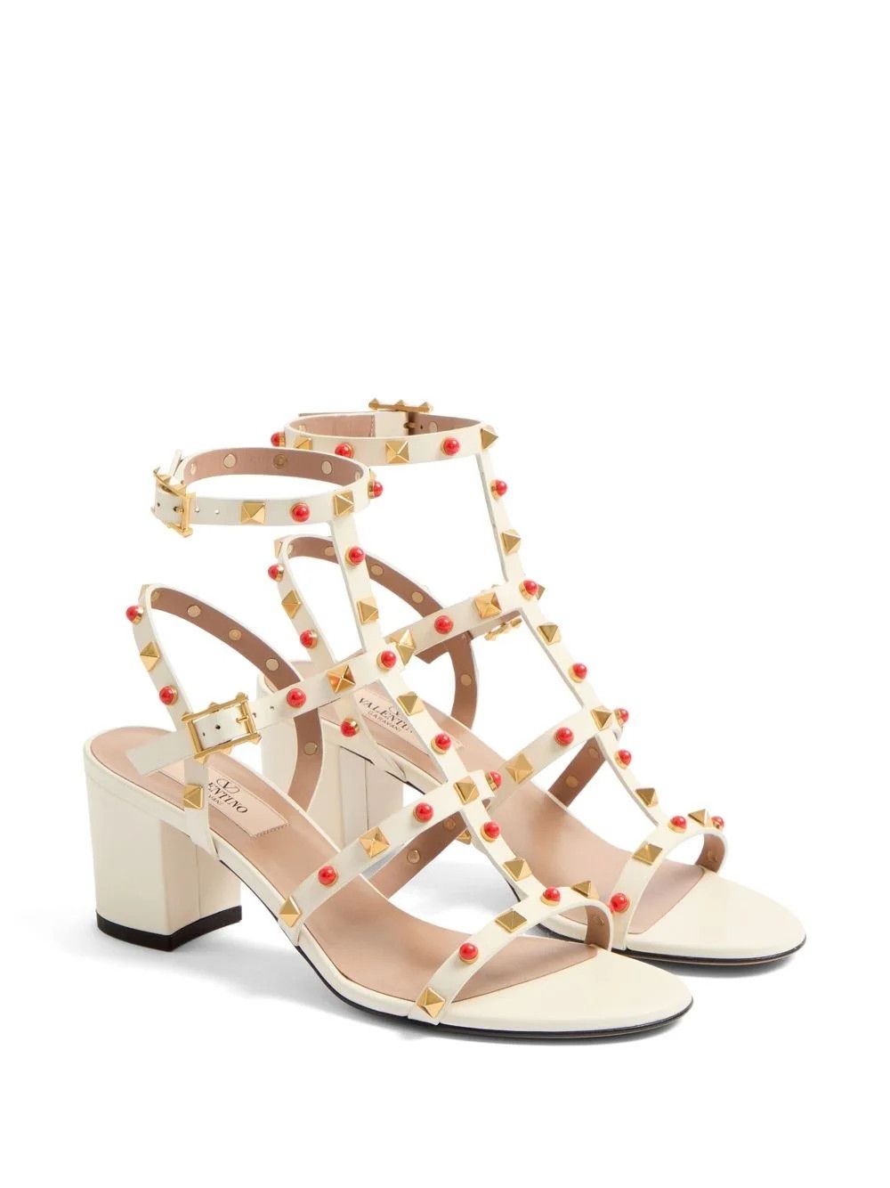 Valentino os11x0126 Rockstud Sandals in Ivory Size US 9 / IT 39 - 2 Thumbnail