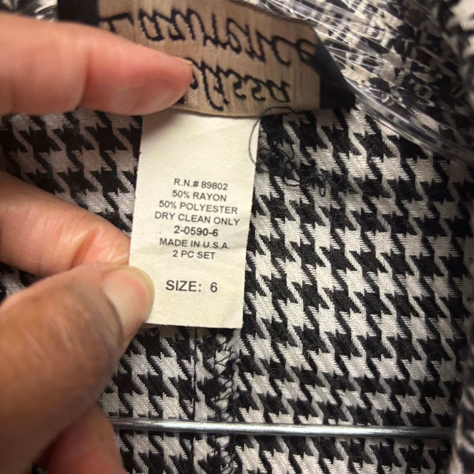Other Vintage Melissa Lawrence Houndstooth Pantsuit Vest Set Size M / US 6-8 / IT 42-44 - 10 Thumbnail