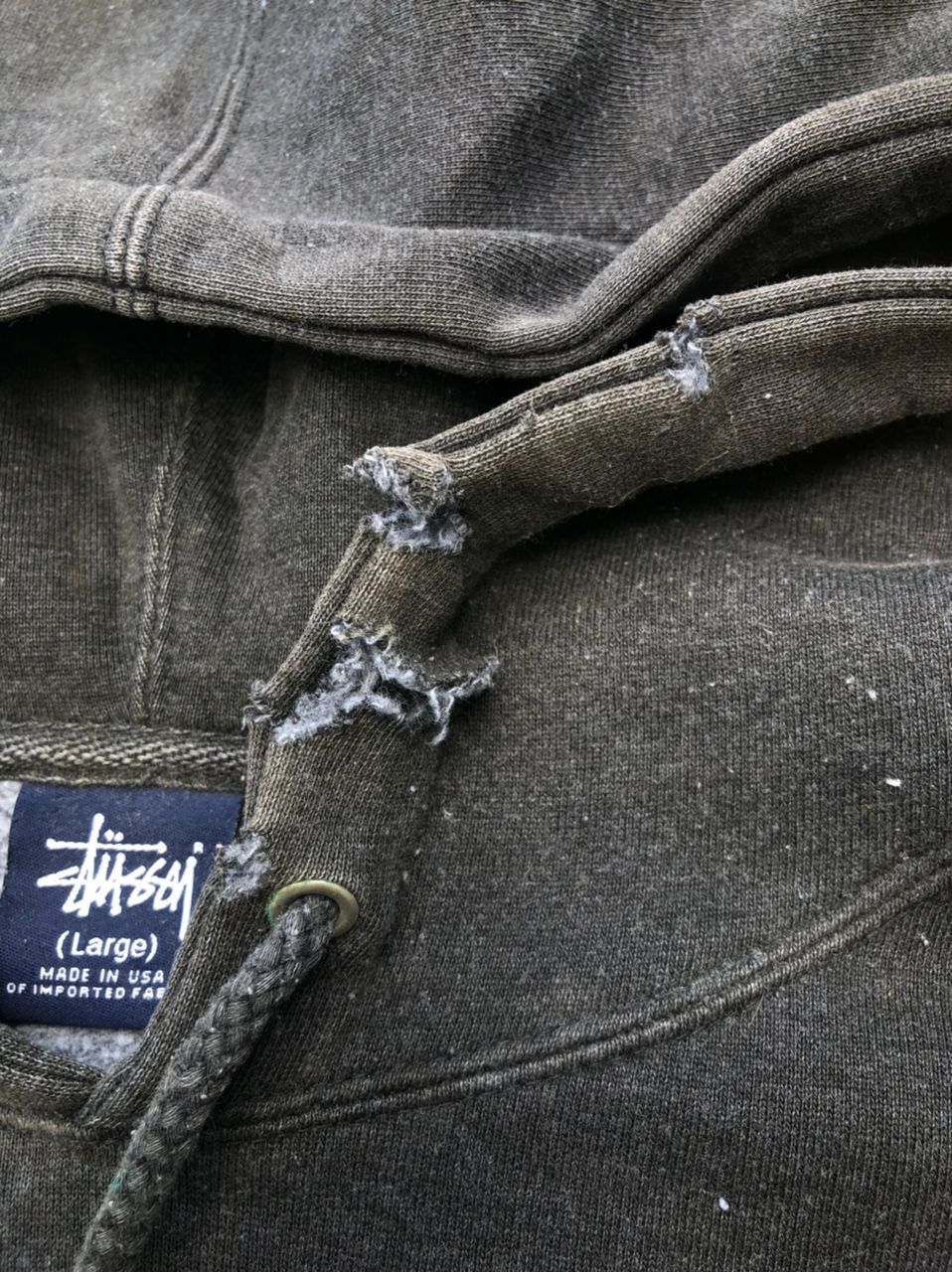 Vintage 90s Stussy New York Hoodie Distressed Made In Usa