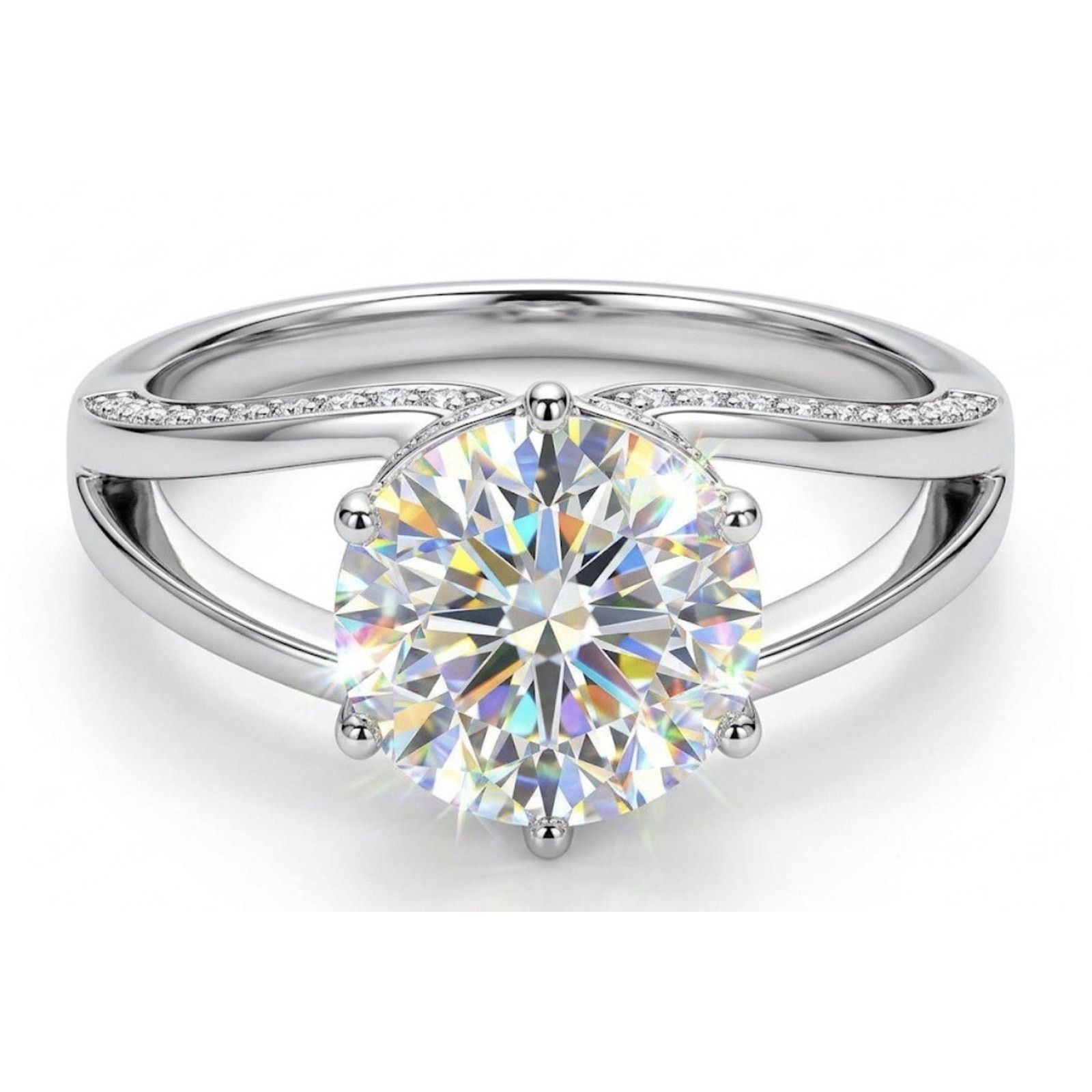 & Other Stories Moissanite Engagement Ring Solitaire 925S Silver 3CT Onesize Size ONE SIZE - 1 Thumbnail
