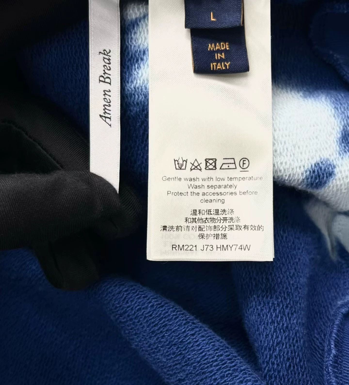Louis Vuitton [Louis Vuitton] Blue Tie-Dye Lightning Bolt Hoodie Size L / US 10 / IT 46 - 7 Thumbnail
