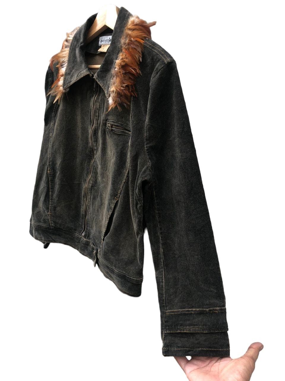 Japanese Brand Angie Paris Ref Bayat Corduroy Jacket Chicken Feather Neck Size M / US 6-8 / IT 42-44 - 5 Thumbnail